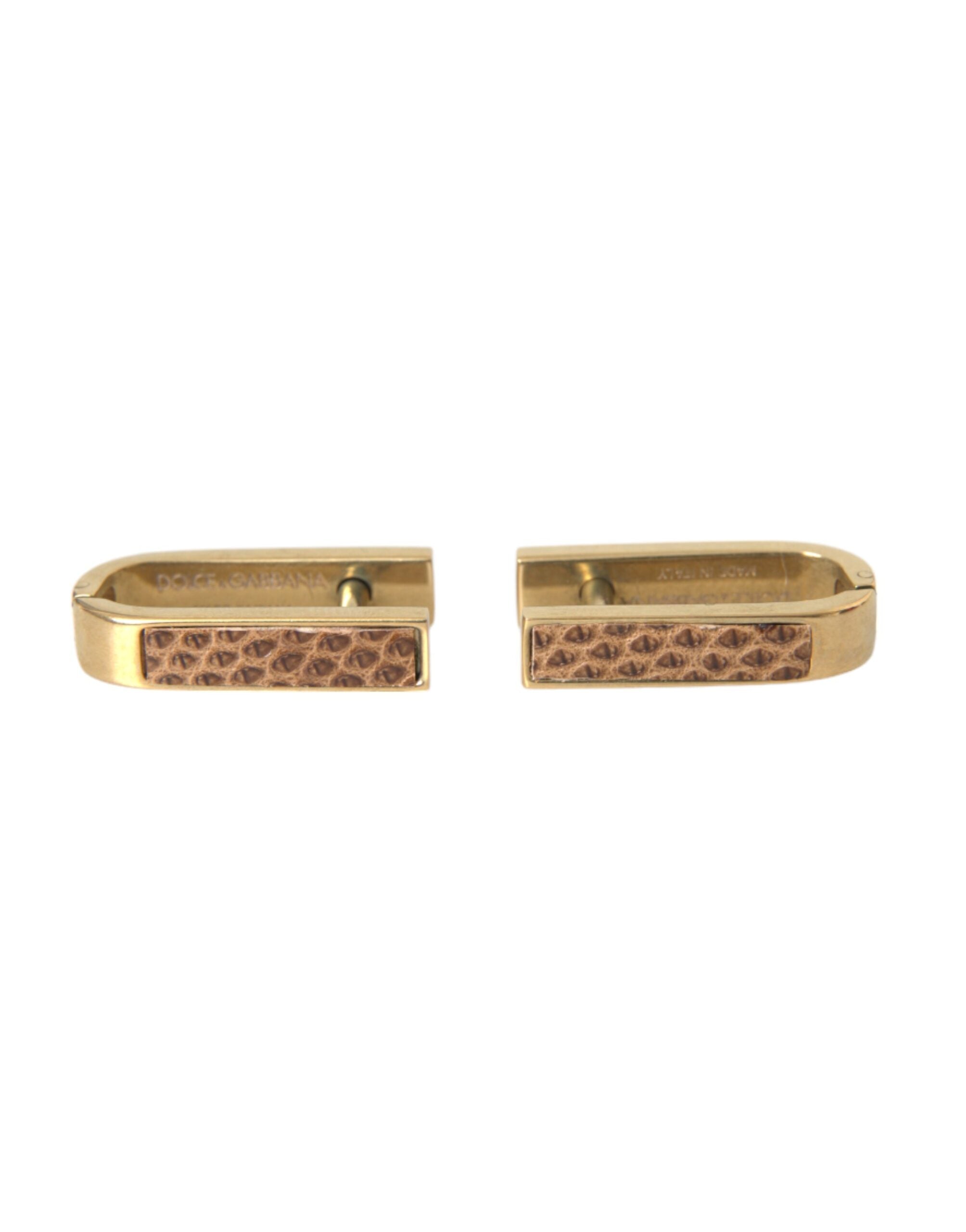 Boutons de manchette Dolce &amp; Gabbana pour homme en laiton plaqué or