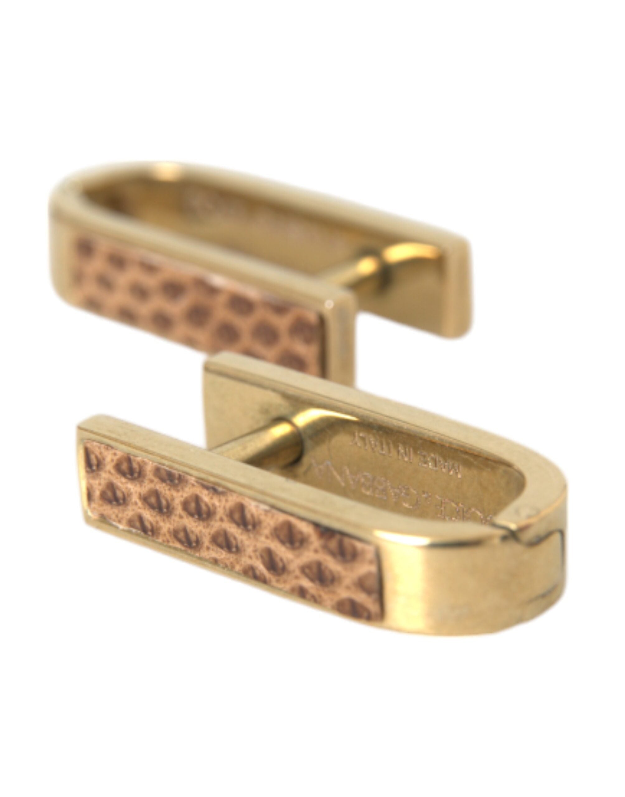 Boutons de manchette Dolce &amp; Gabbana pour homme en laiton plaqué or