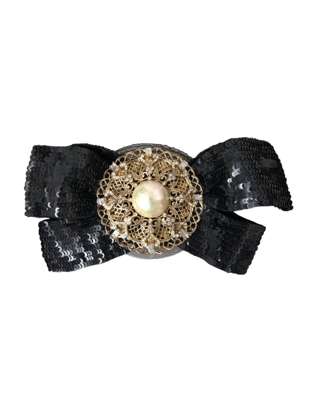 Dolce &amp; Gabbana – Handgemachte Haarnadel mit schwarzer Paillettenperle