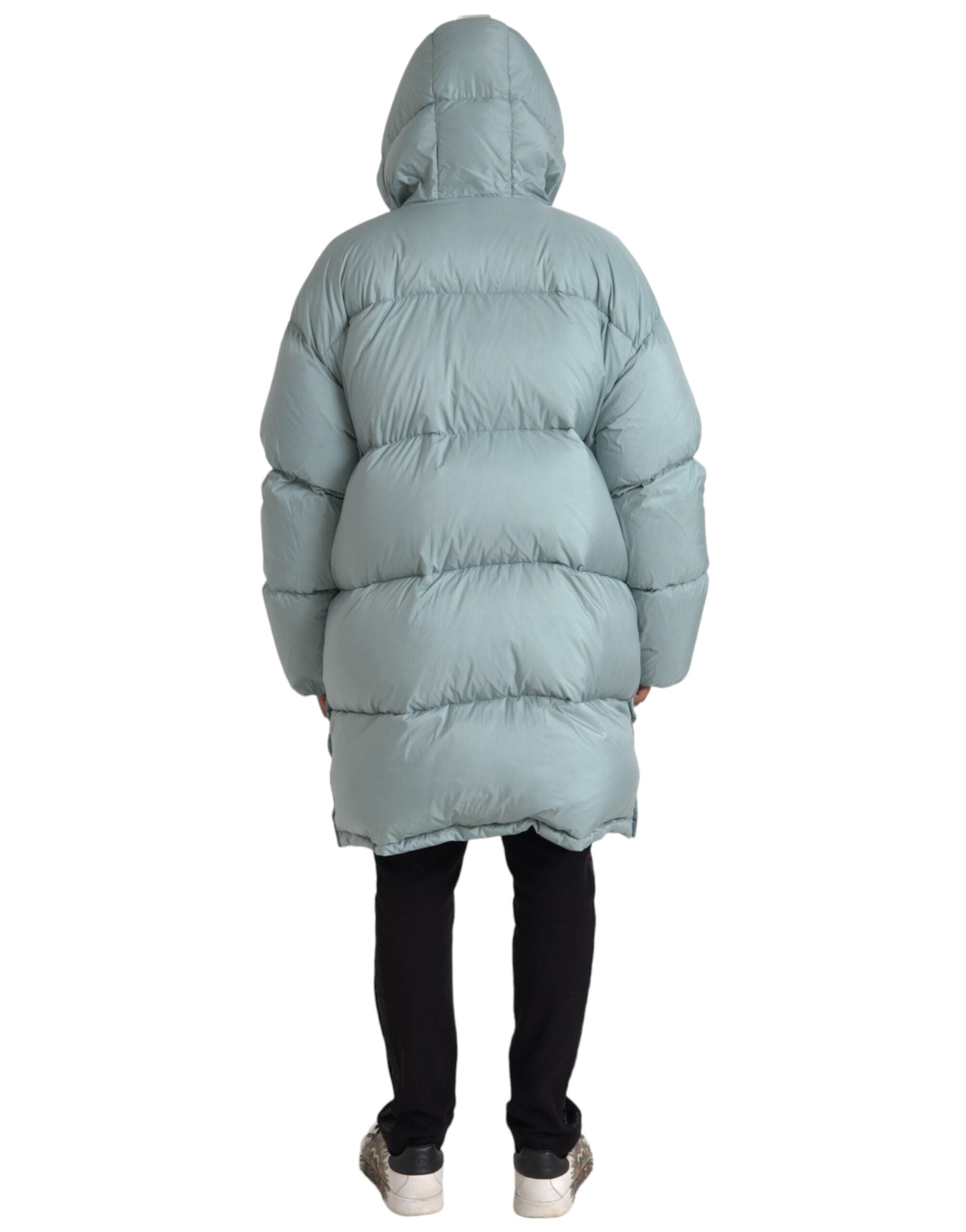 Dolce &amp; Gabbana Doudoune matelassée à capuche bleu clair pour homme