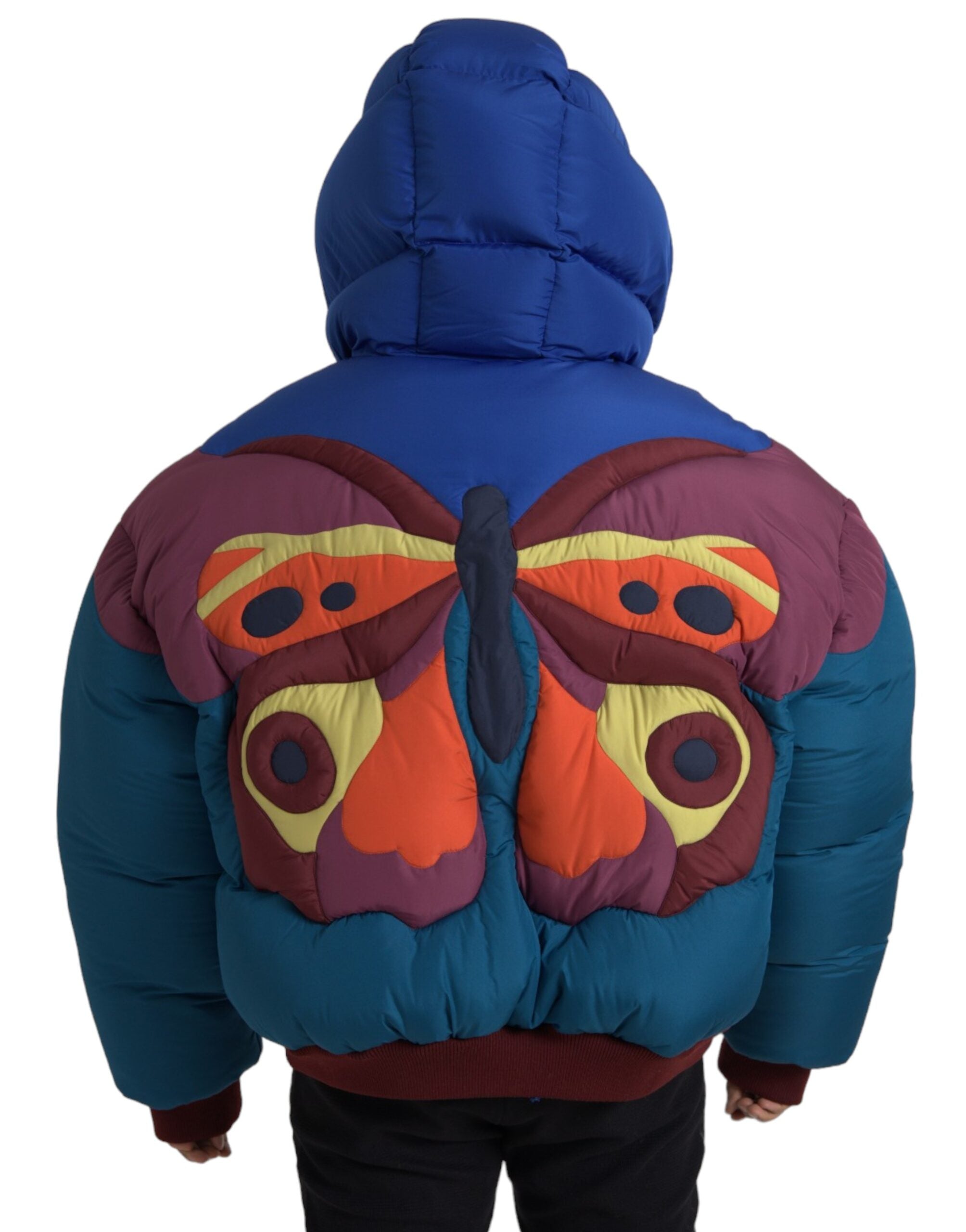 Dolce &amp; Gabbana Doudoune à capuche multicolore à motif papillon