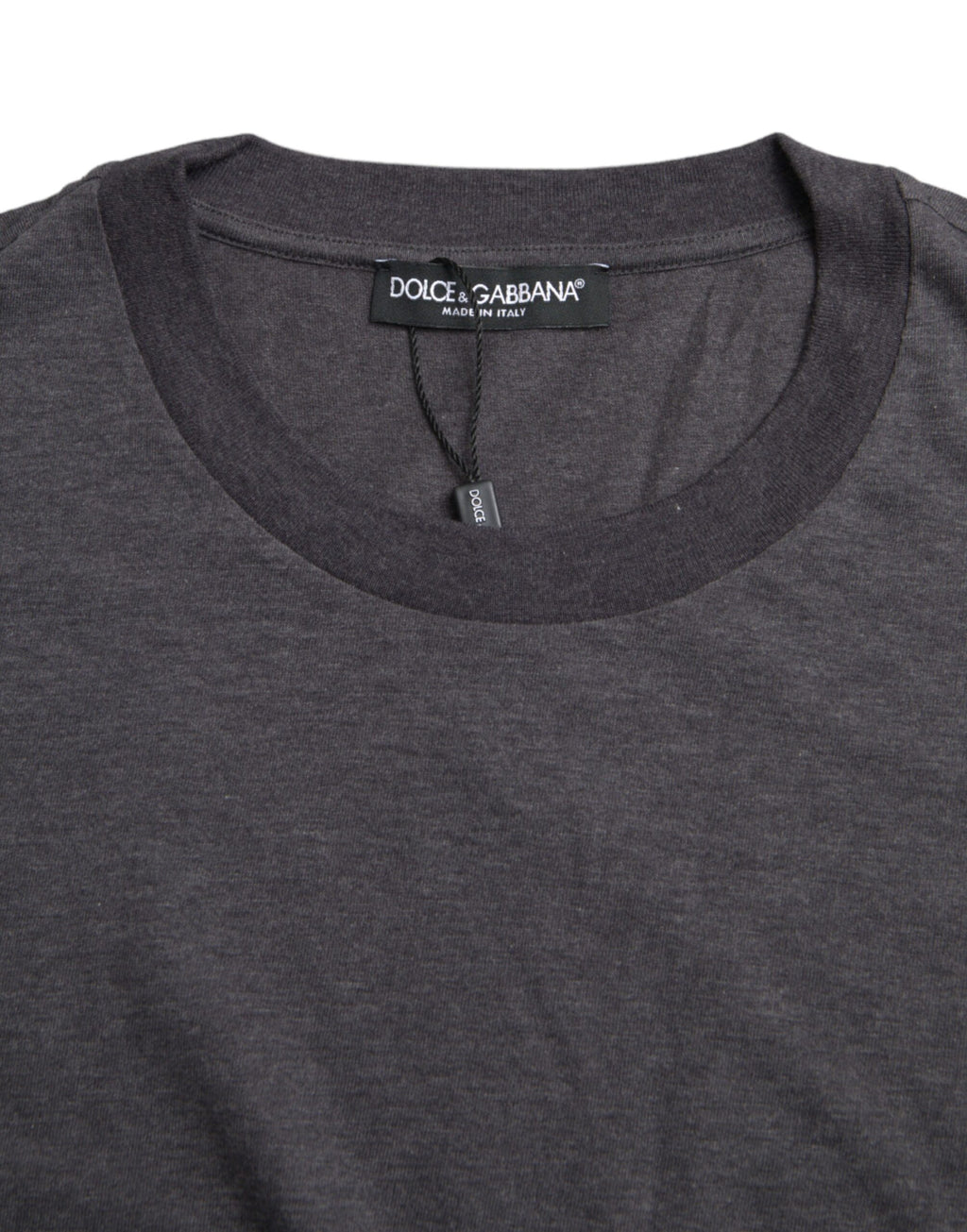 T-shirt à manches courtes et col rond en coton gris Dolce &amp; Gabbana
