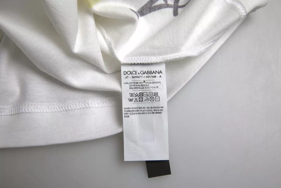 T-shirt à manches courtes en coton blanc Dolce &amp; Gabbana pour homme