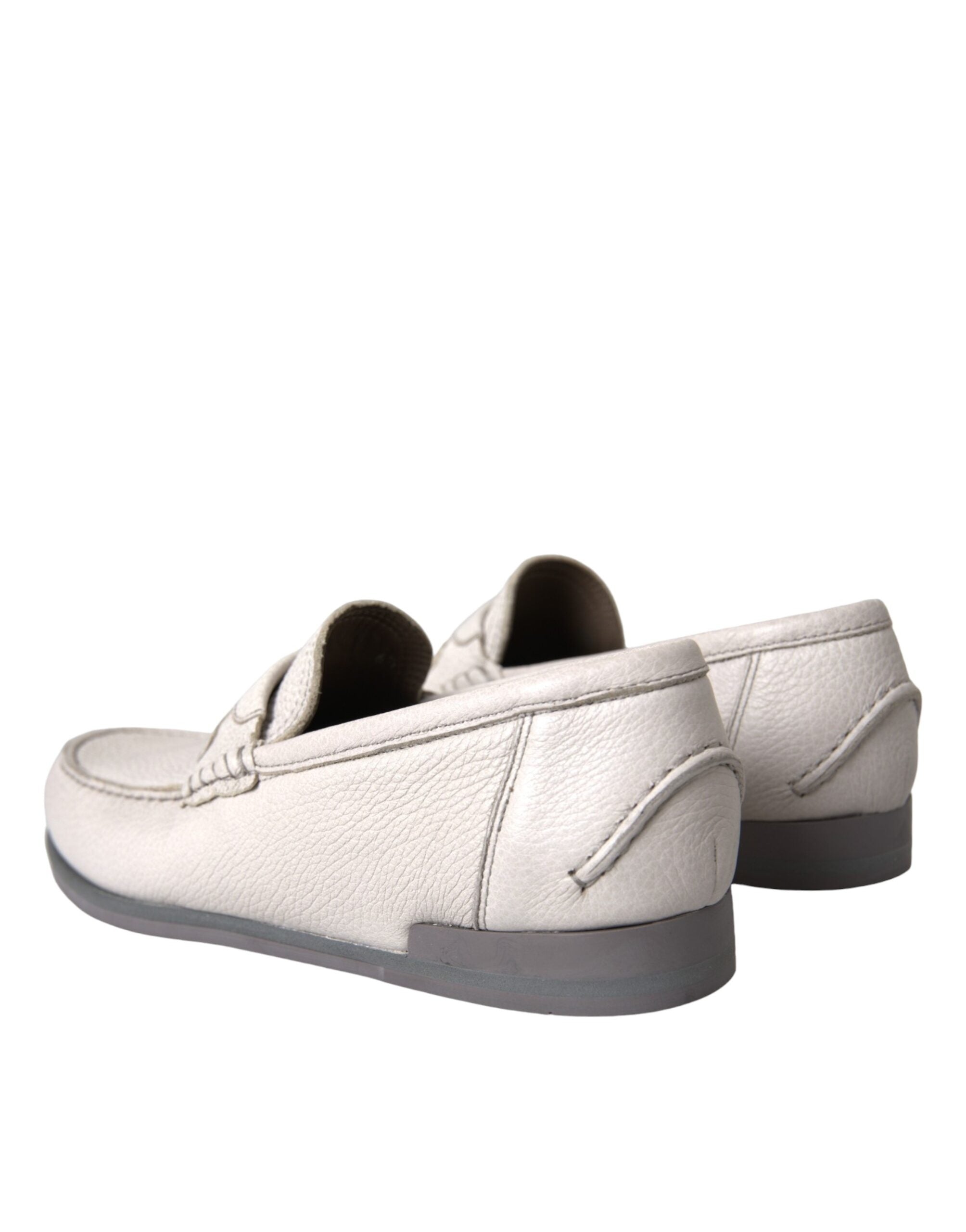Mocassins Dolce &amp; Gabbana en cuir blanc et gris