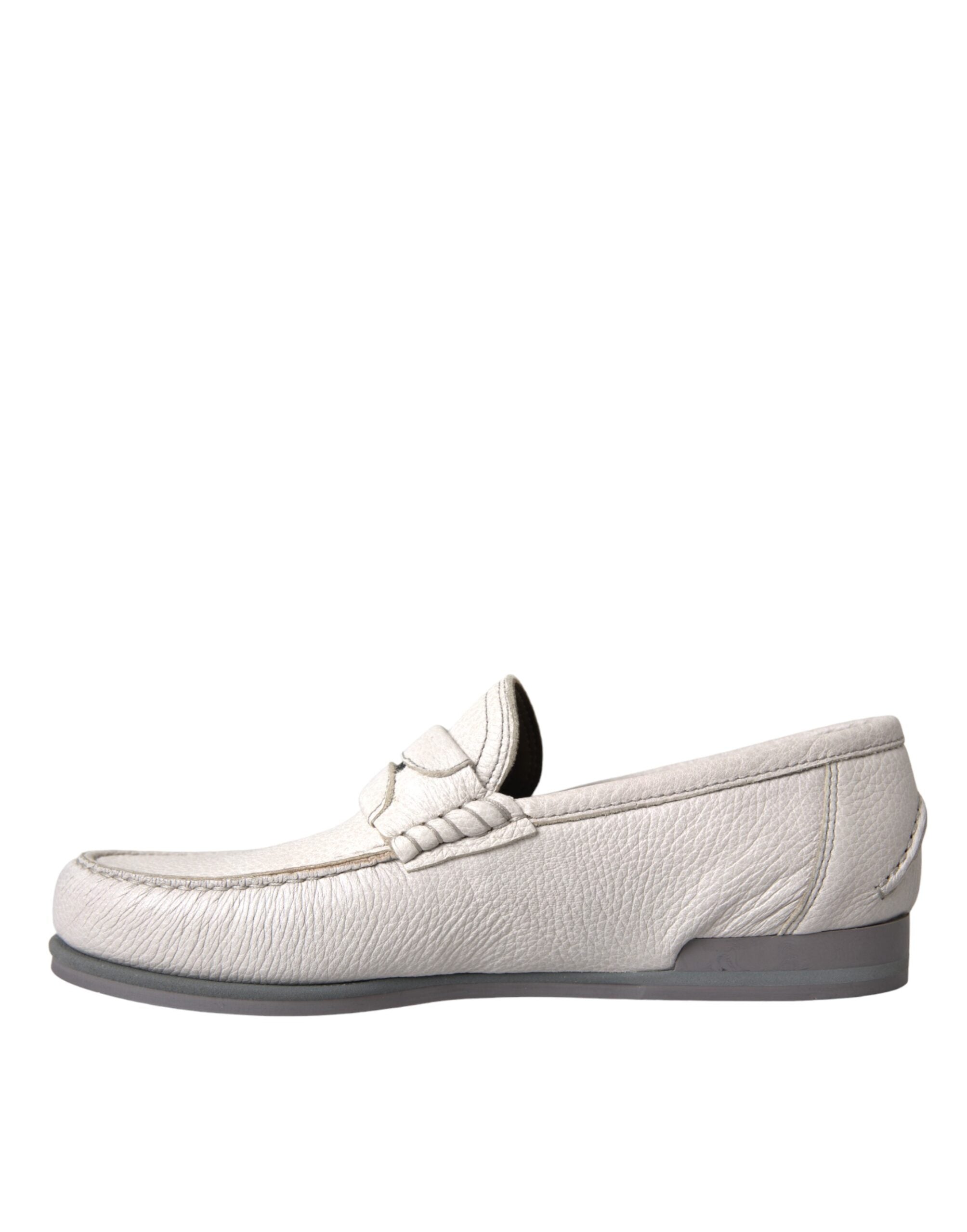 Mocassins Dolce &amp; Gabbana en cuir blanc et gris