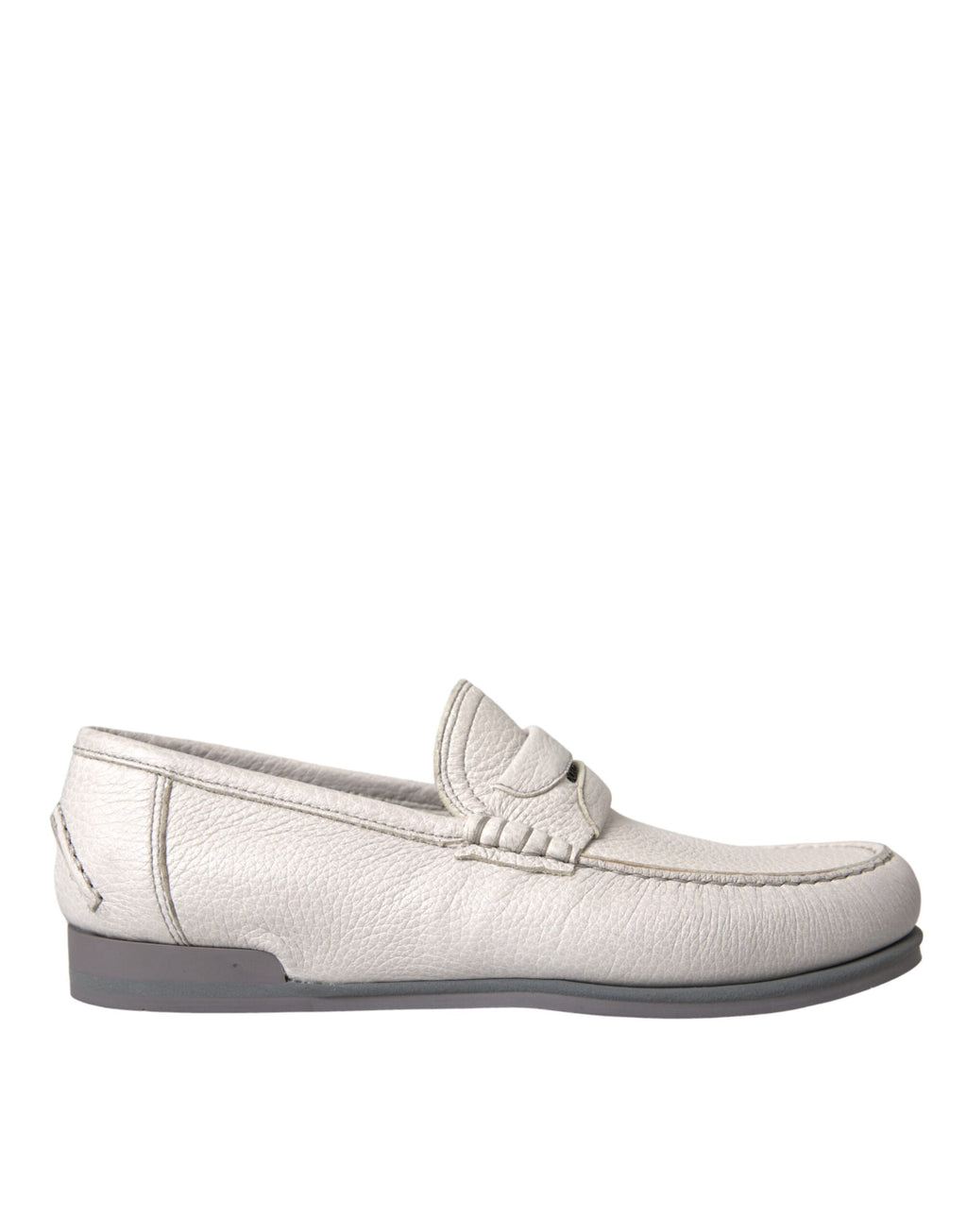 Mocassins Dolce &amp; Gabbana en cuir blanc et gris
