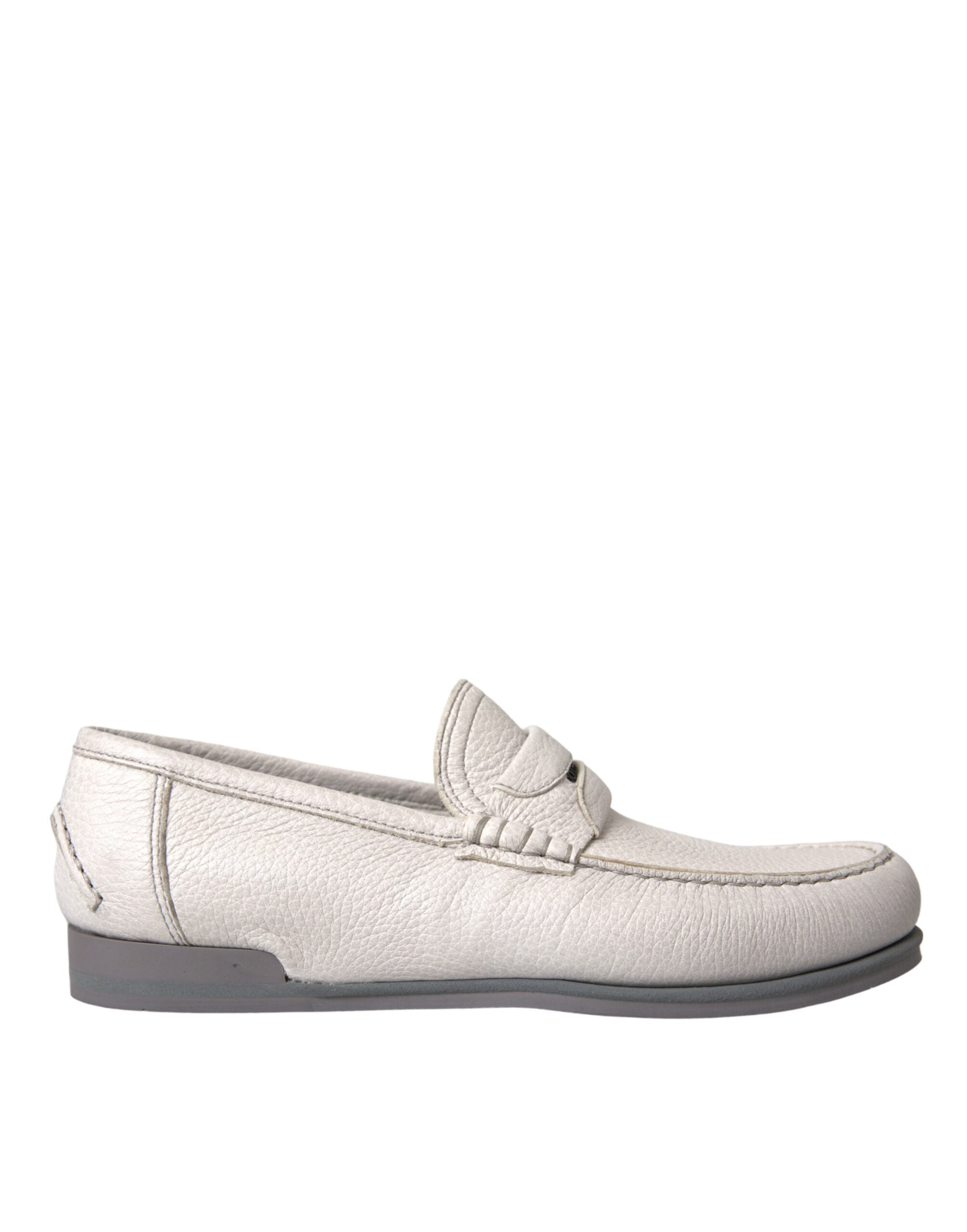 Mocassins Dolce &amp; Gabbana en cuir blanc et gris