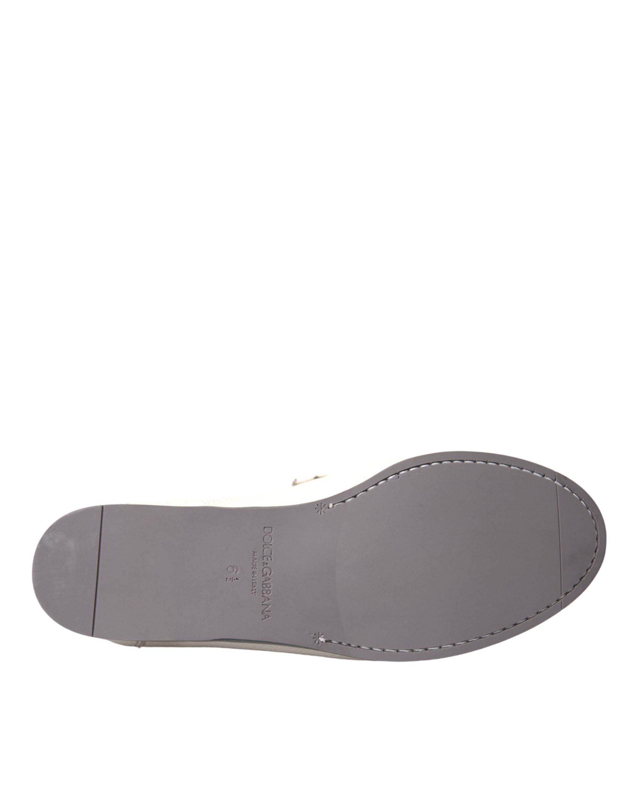 Mocassins Dolce &amp; Gabbana en cuir blanc et gris