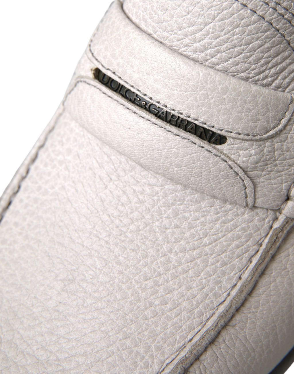 Mocassins Dolce &amp; Gabbana en cuir blanc et gris