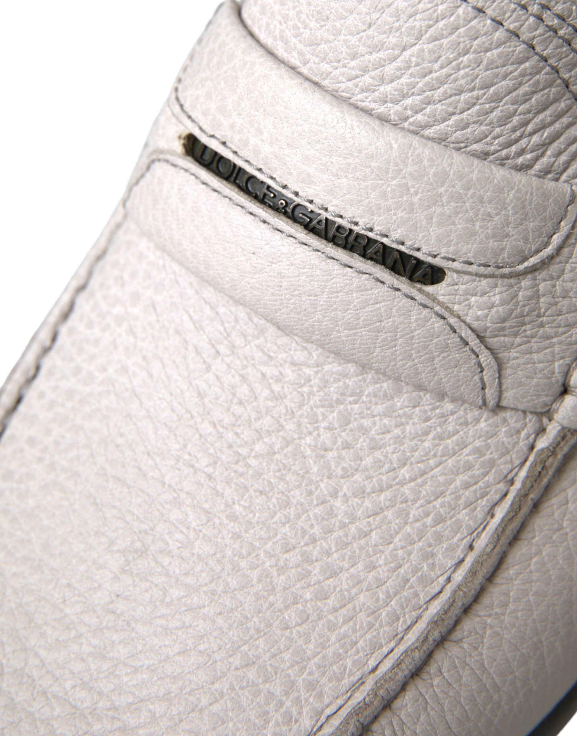 Mocassins Dolce &amp; Gabbana en cuir blanc et gris