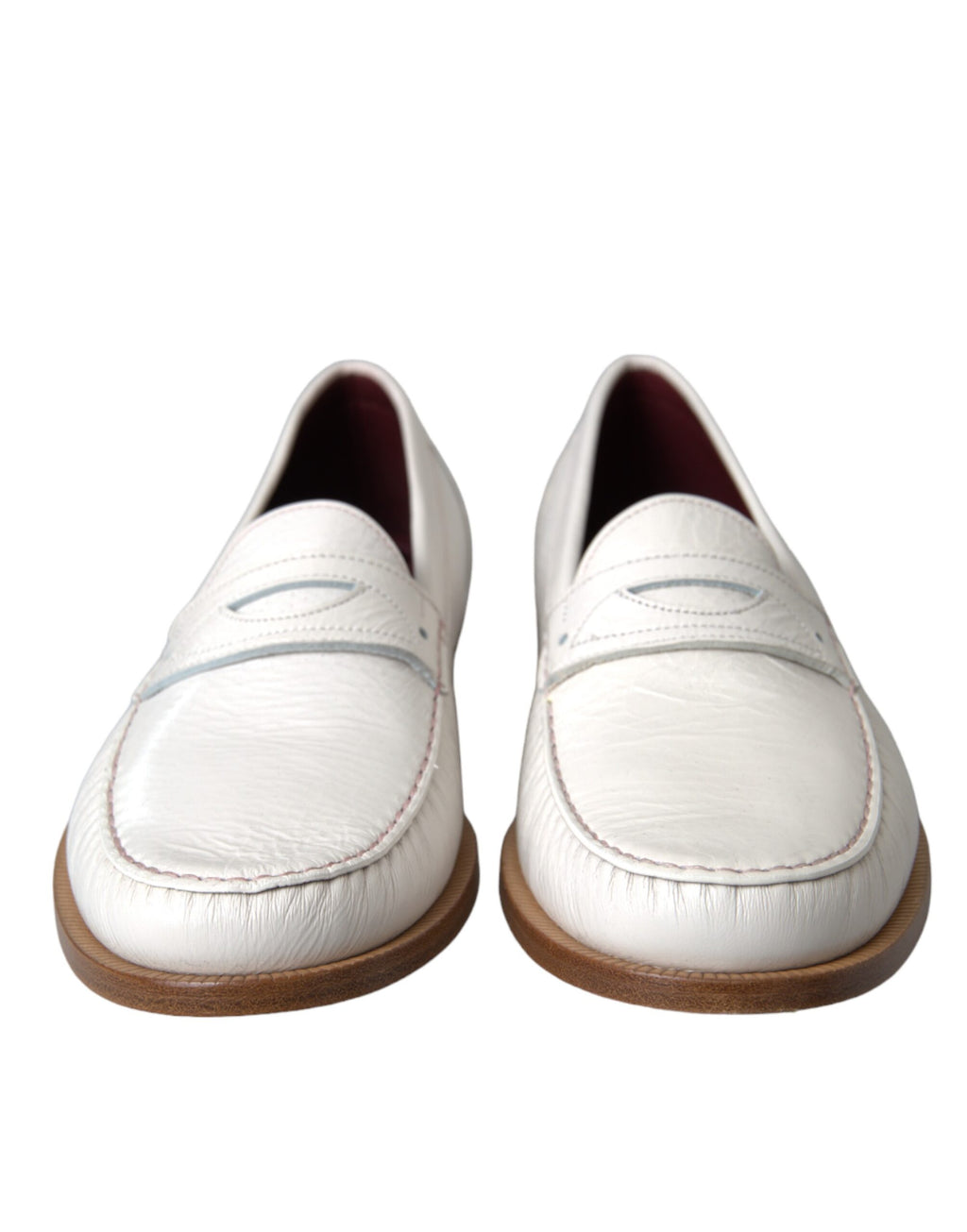 Dolce &amp; Gabbana – Weiße Slipper-Mokassins aus Leder