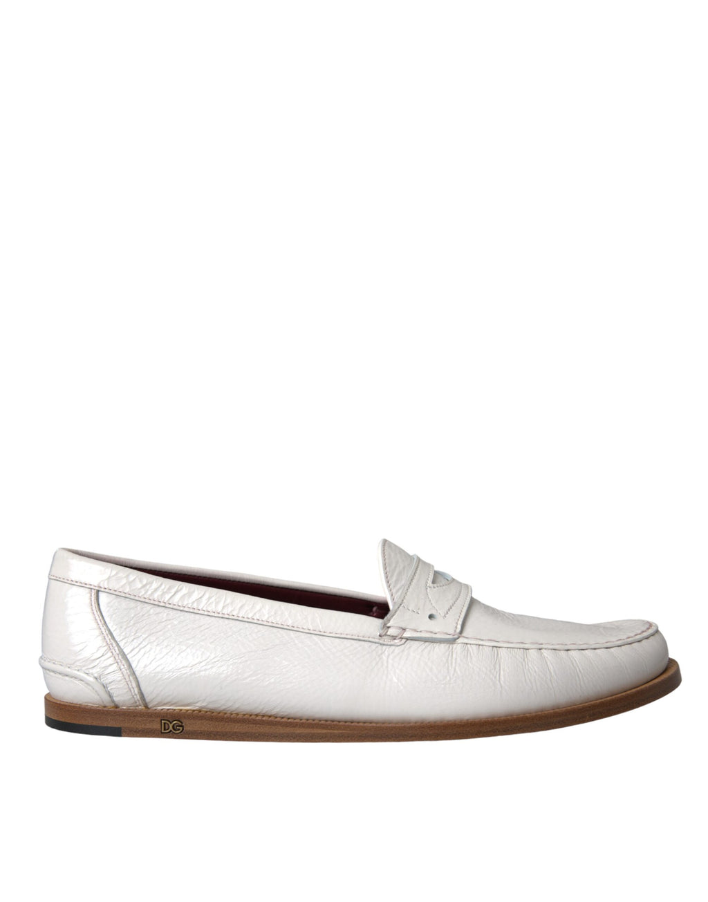 Dolce &amp; Gabbana – Weiße Slipper-Mokassins aus Leder