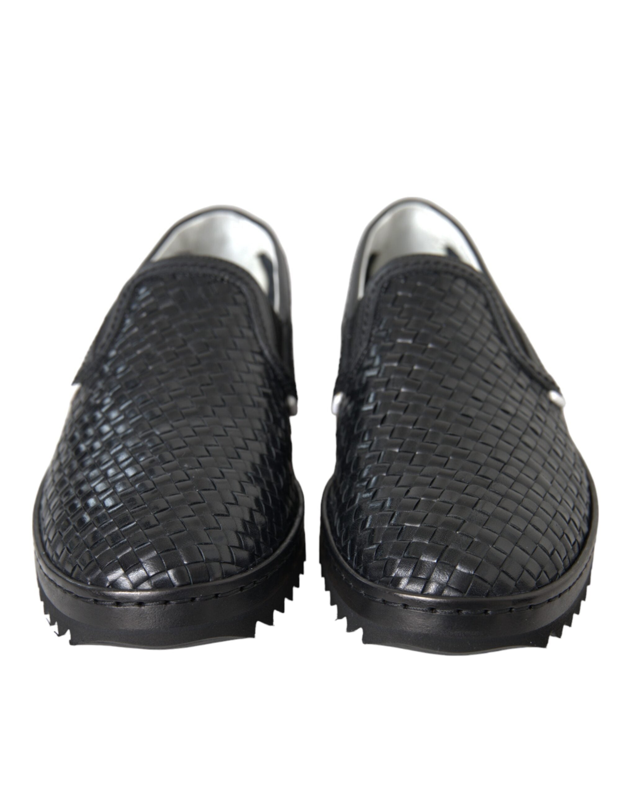 Mocassins Dolce &amp; Gabbana en cuir de buffle tressé noir pour homme