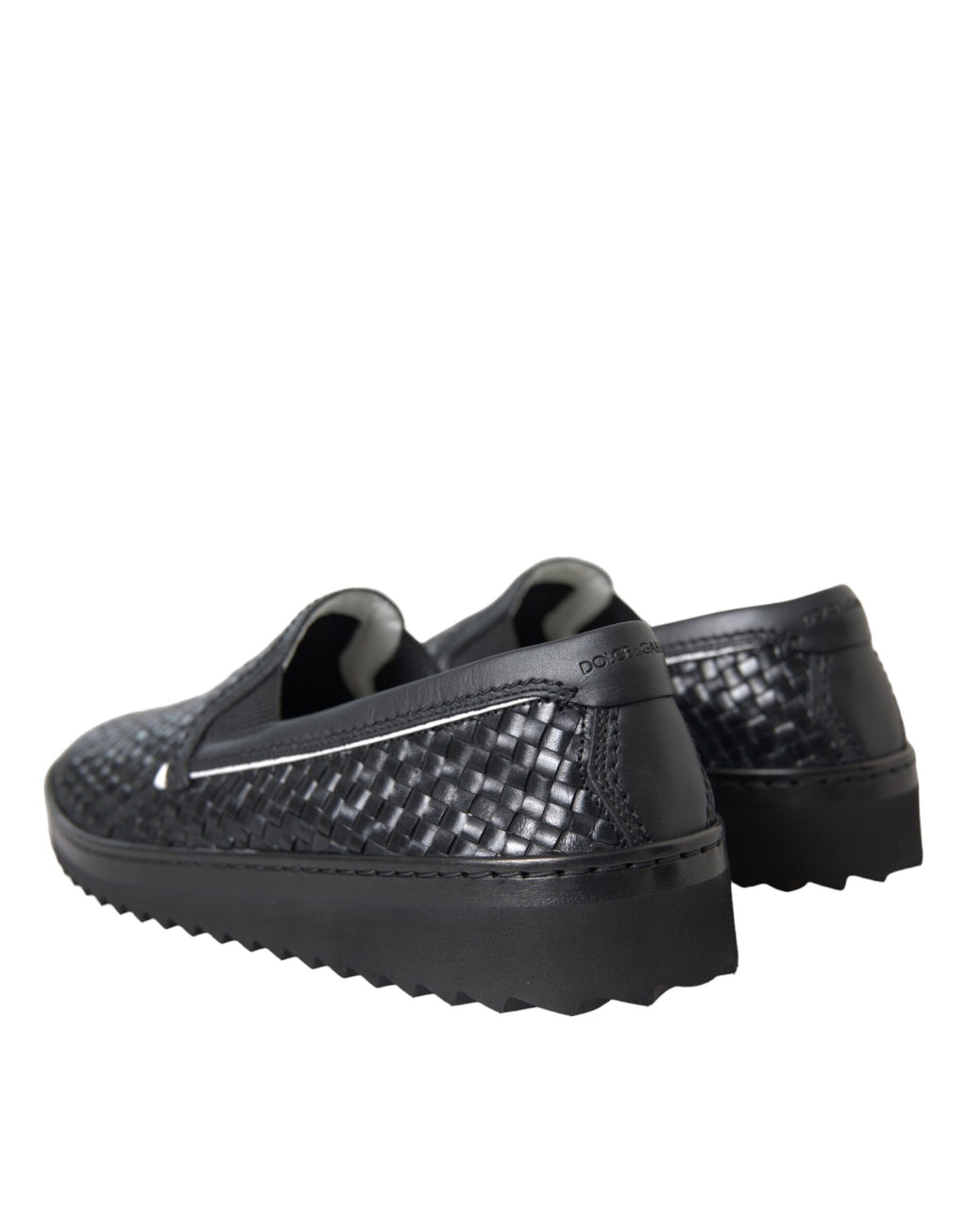 Mocassins Dolce &amp; Gabbana en cuir de buffle tressé noir pour homme
