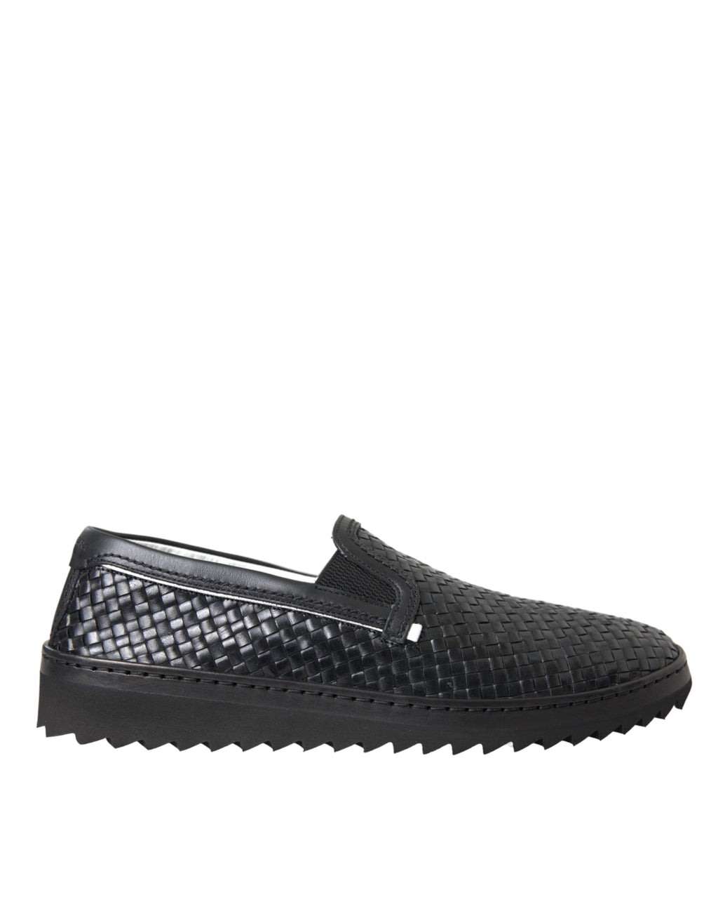 Mocassins Dolce &amp; Gabbana en cuir de buffle tressé noir pour homme