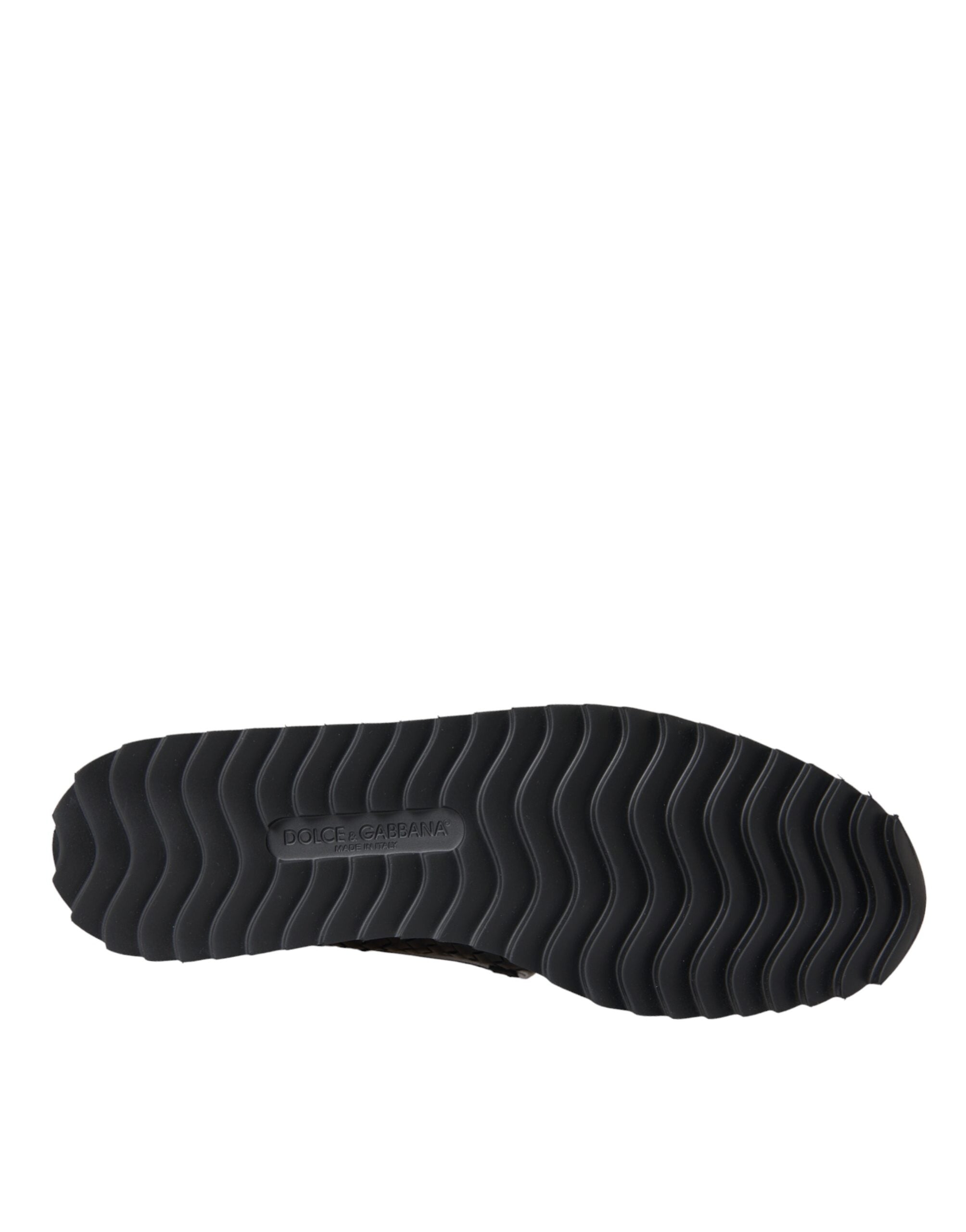 Mocassins Dolce &amp; Gabbana en cuir de buffle tressé noir pour homme