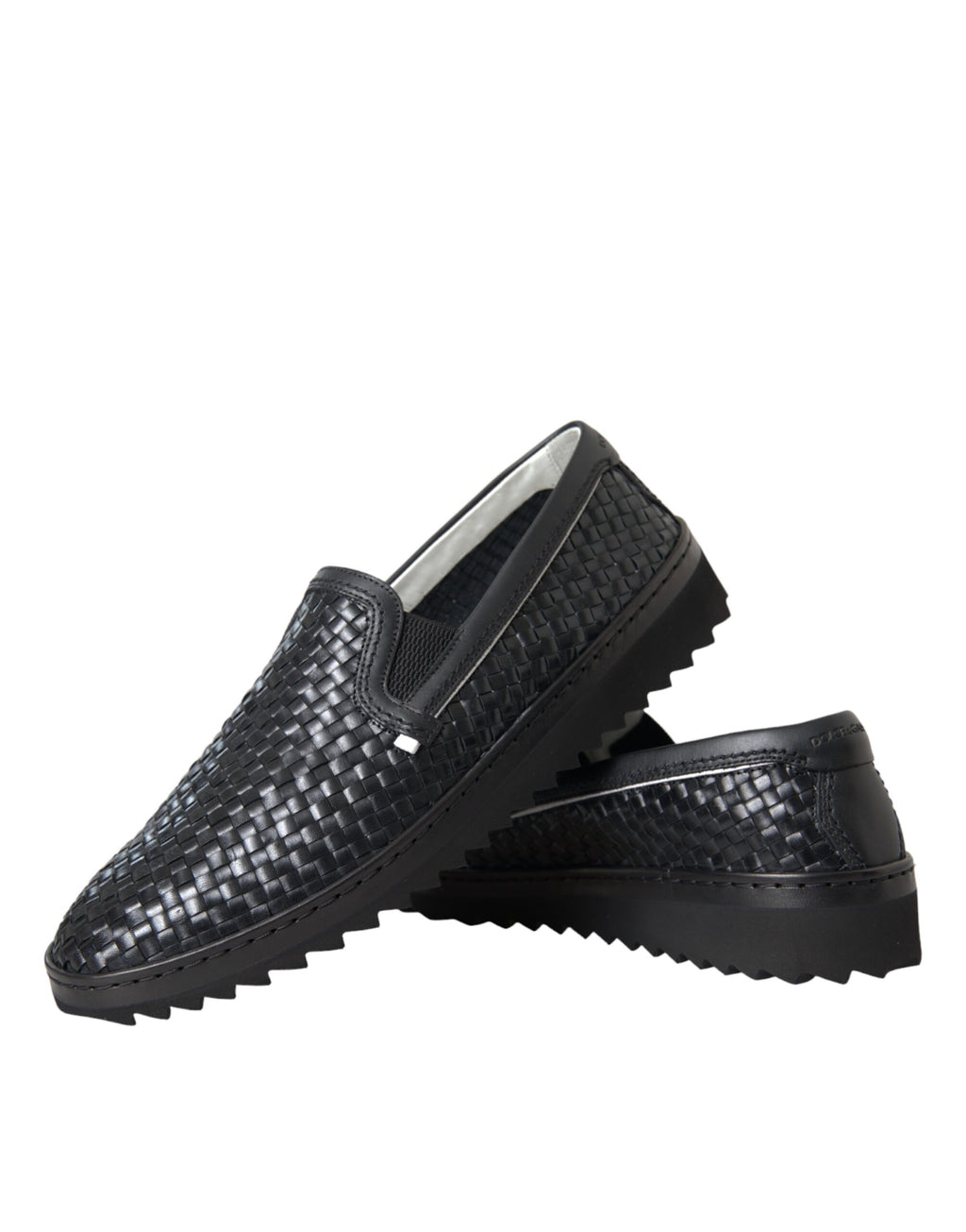 Mocassins Dolce &amp; Gabbana en cuir de buffle tressé noir pour homme