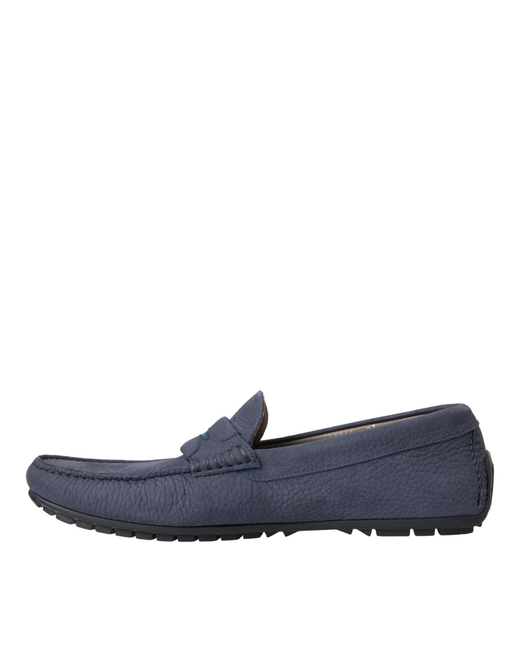 Mocassins à enfiler en cuir de veau bleu Dolce &amp; Gabbana