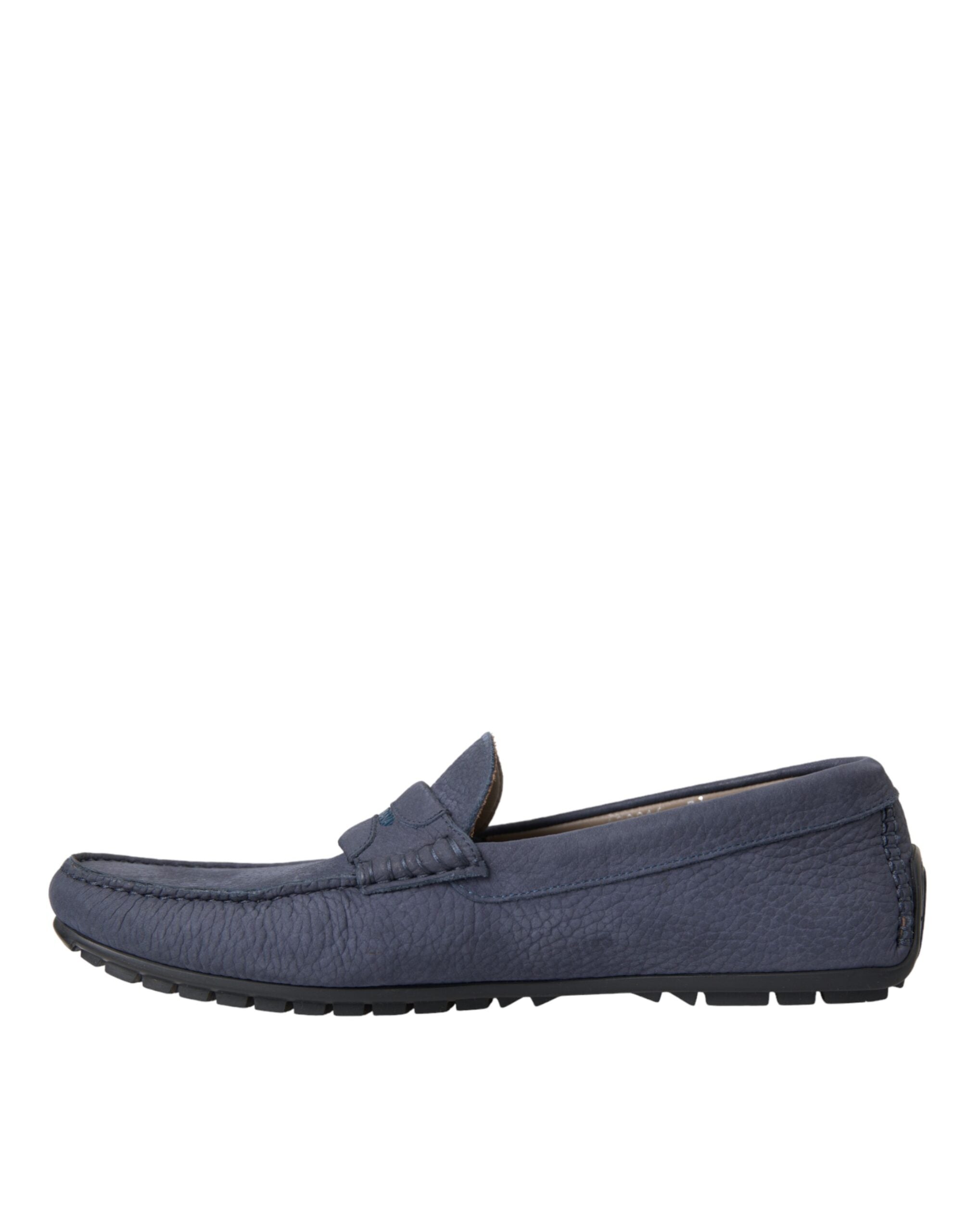 Mocassins à enfiler en cuir de veau bleu Dolce &amp; Gabbana