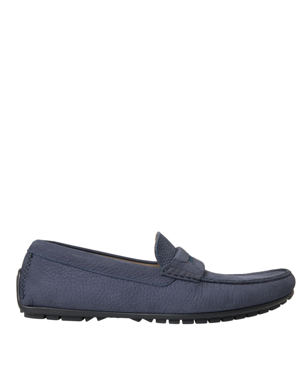 Mocassins à enfiler en cuir de veau bleu Dolce &amp; Gabbana