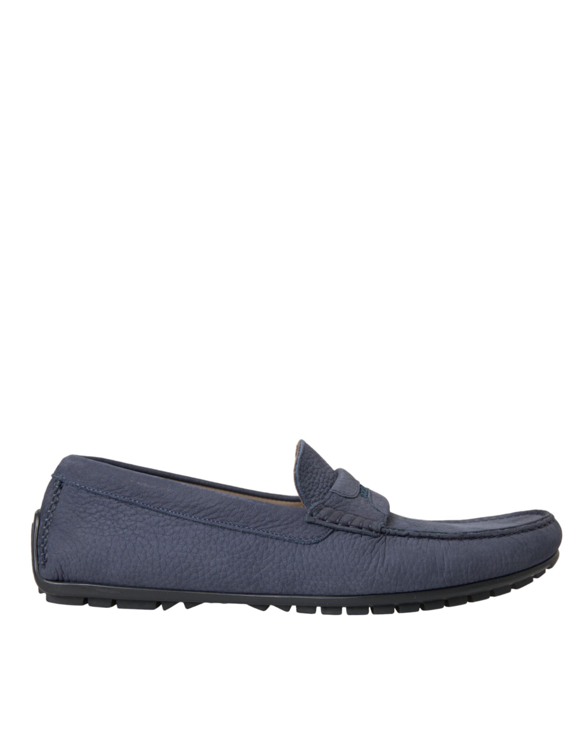 Mocassins à enfiler en cuir de veau bleu Dolce &amp; Gabbana