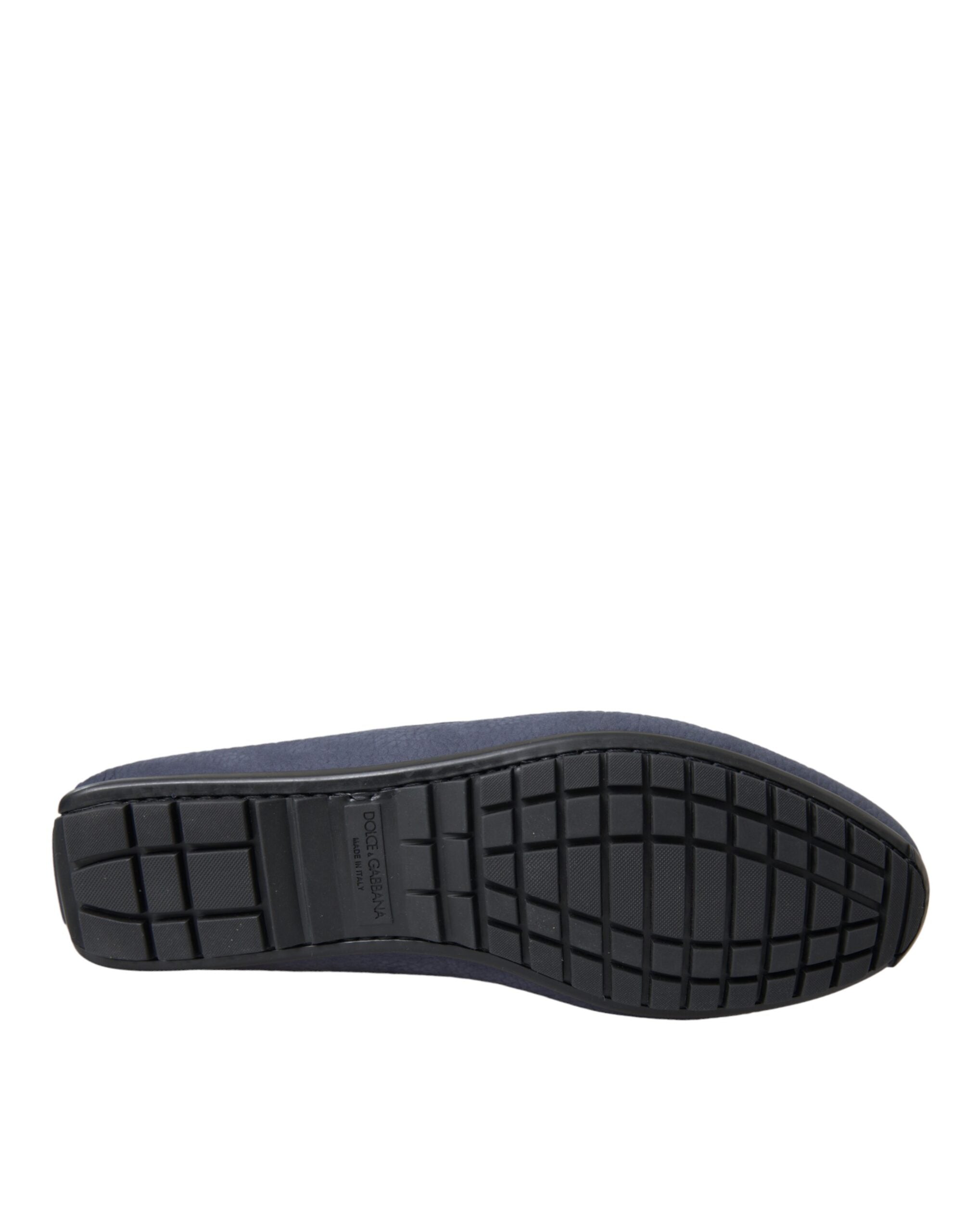 Mocassins à enfiler en cuir de veau bleu Dolce &amp; Gabbana