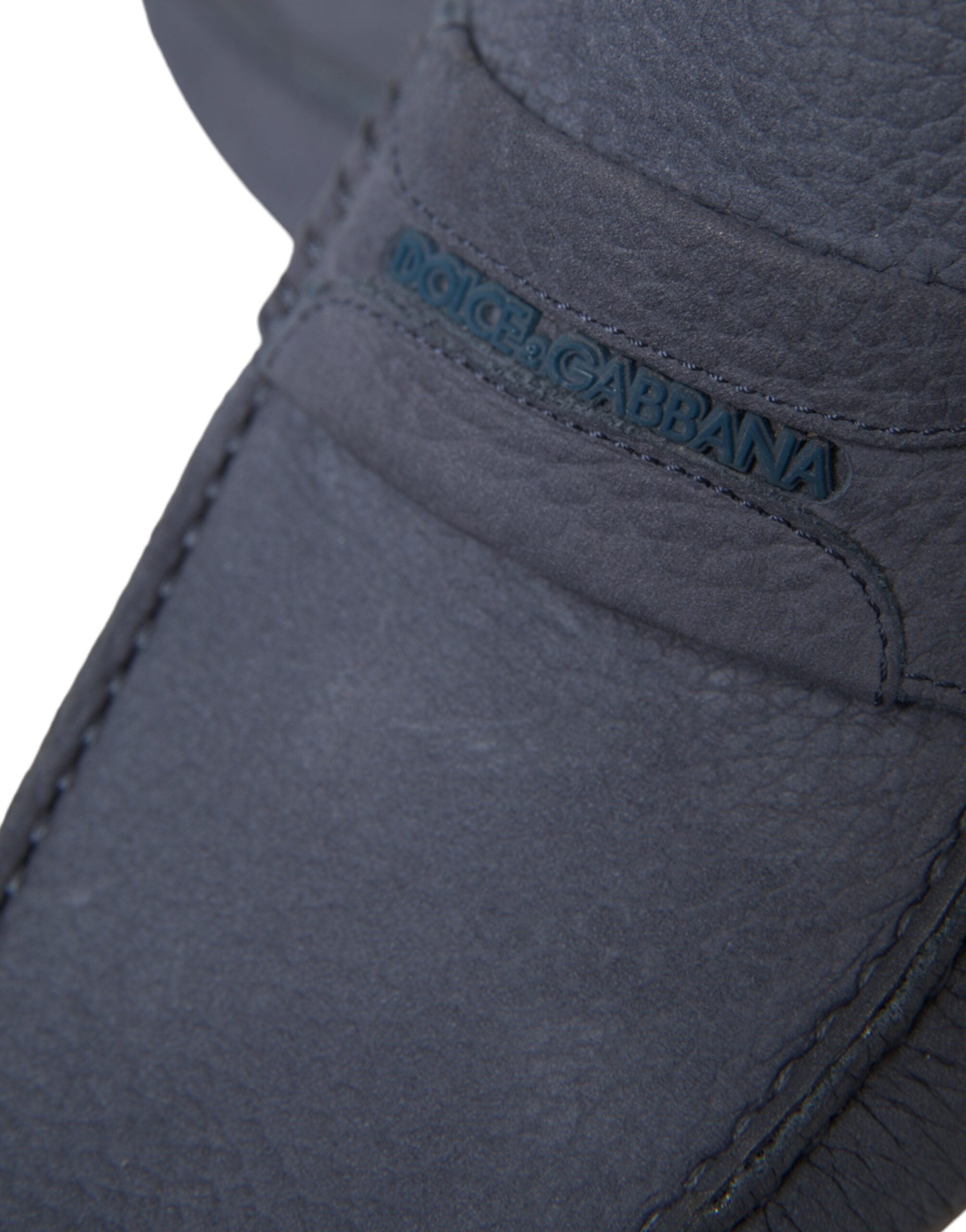 Mocassins à enfiler en cuir de veau bleu Dolce &amp; Gabbana