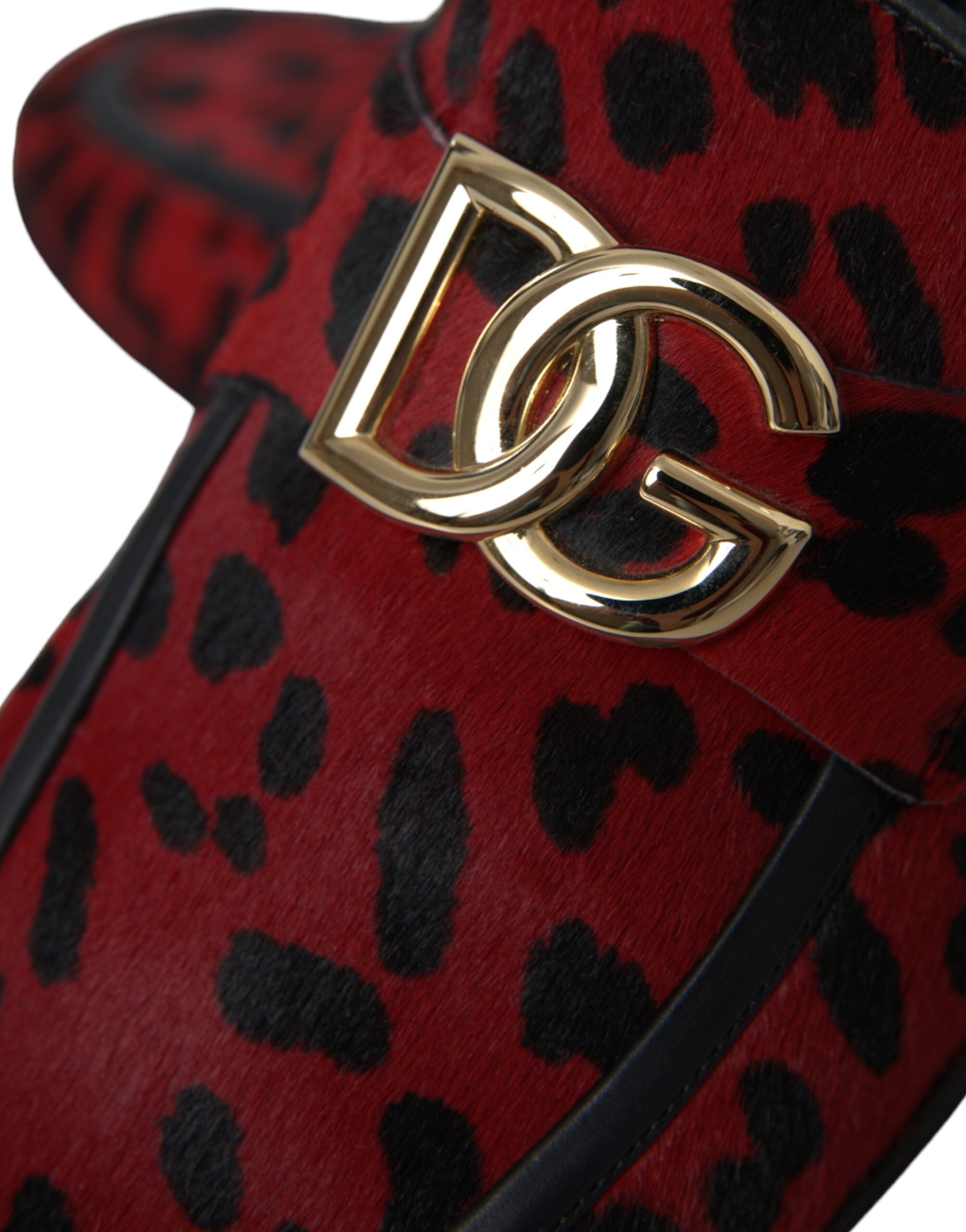 Mocassins Dolce &amp; Gabbana à imprimé léopard rouge et noir pour homme