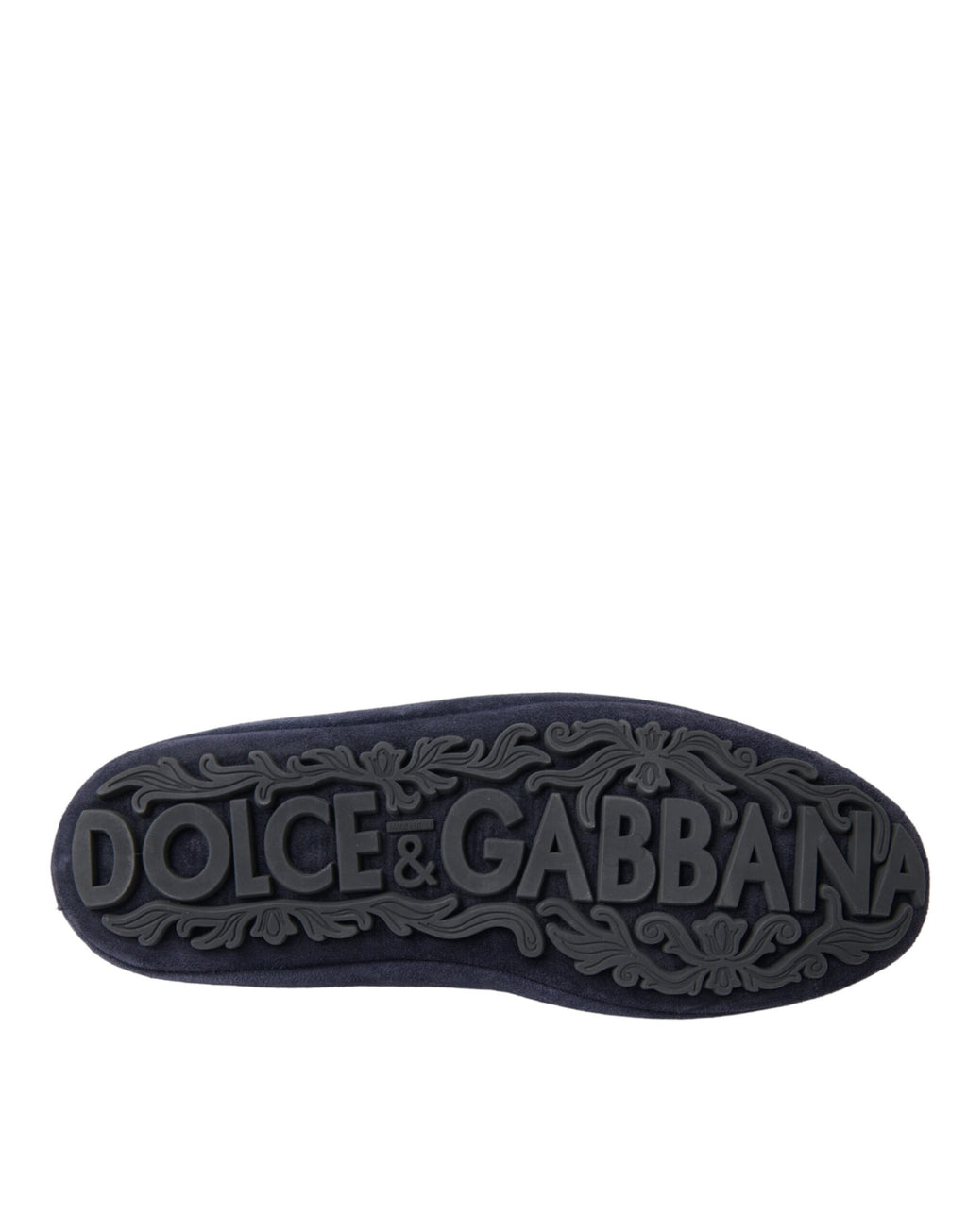 Mocassins Dolce &amp; Gabbana en cuir bleu et daim avec couronne en cristal