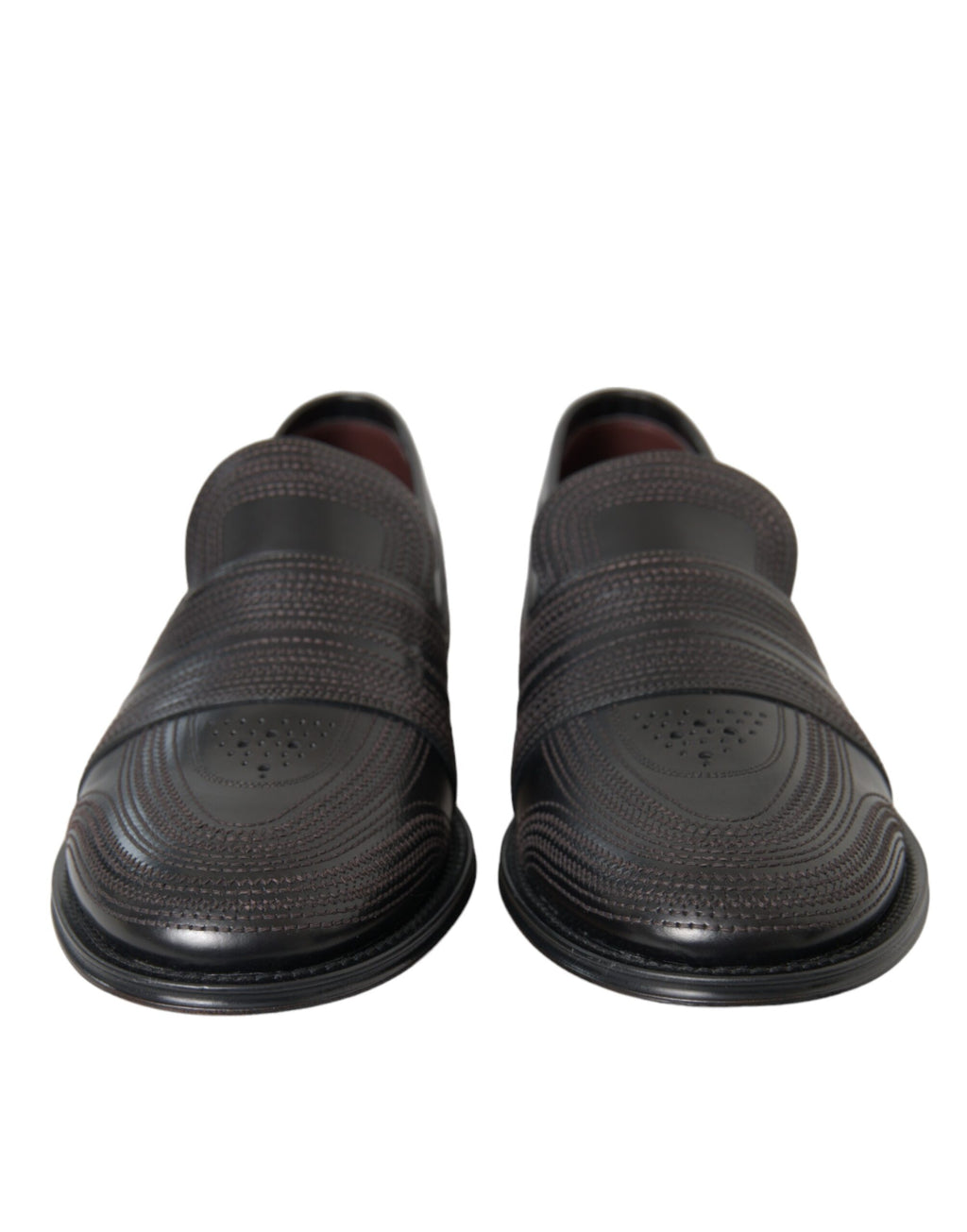 Mocassins en cuir noir et marron Dolce &amp; Gabbana pour homme