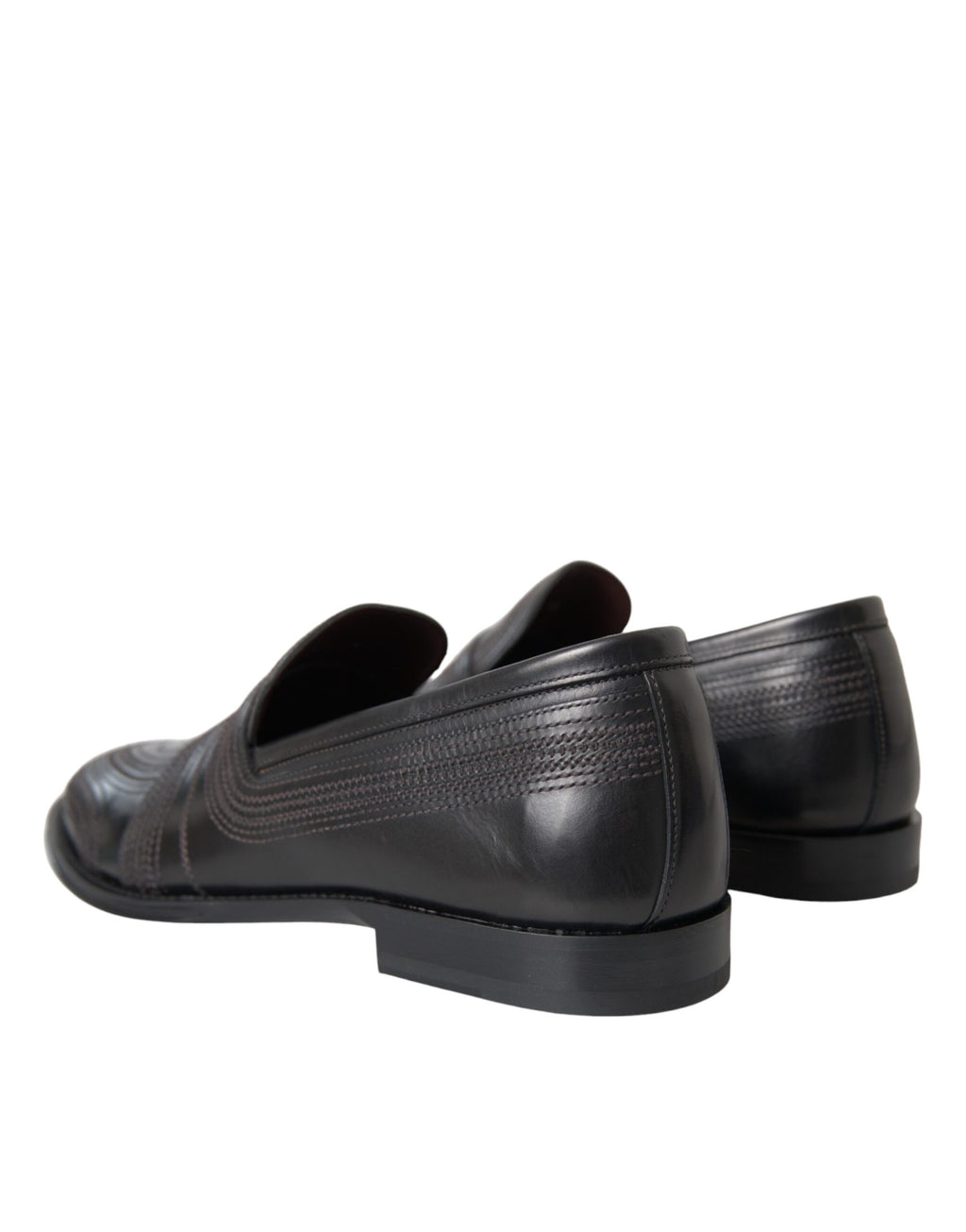 Mocassins en cuir noir et marron Dolce &amp; Gabbana pour homme