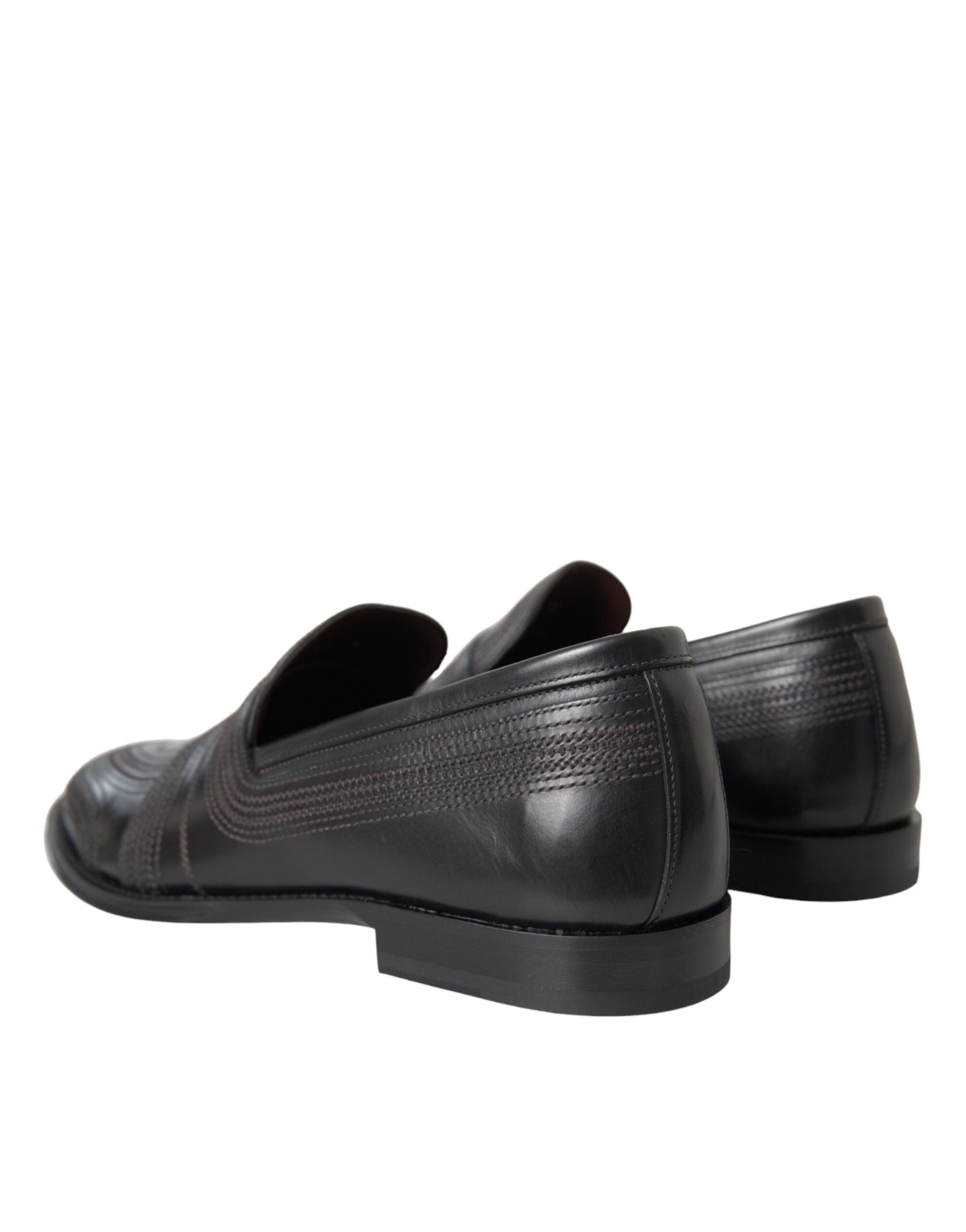 Mocassins en cuir noir et marron Dolce &amp; Gabbana pour homme