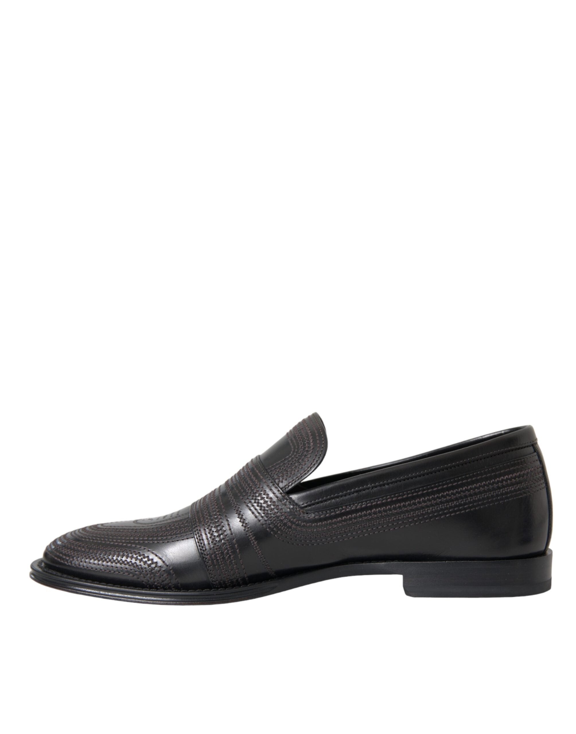 Mocassins en cuir noir et marron Dolce &amp; Gabbana pour homme