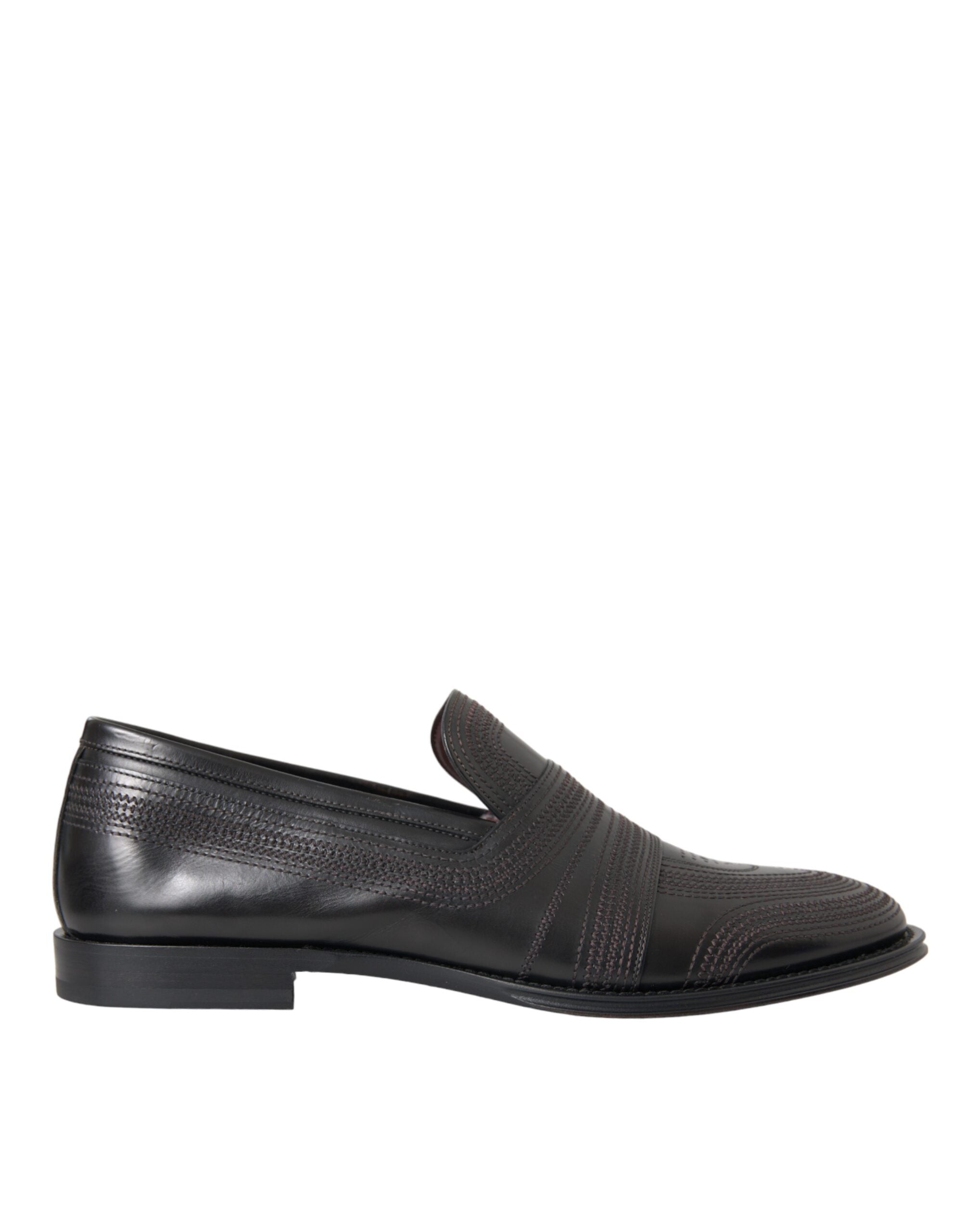 Mocassins en cuir noir et marron Dolce &amp; Gabbana pour homme
