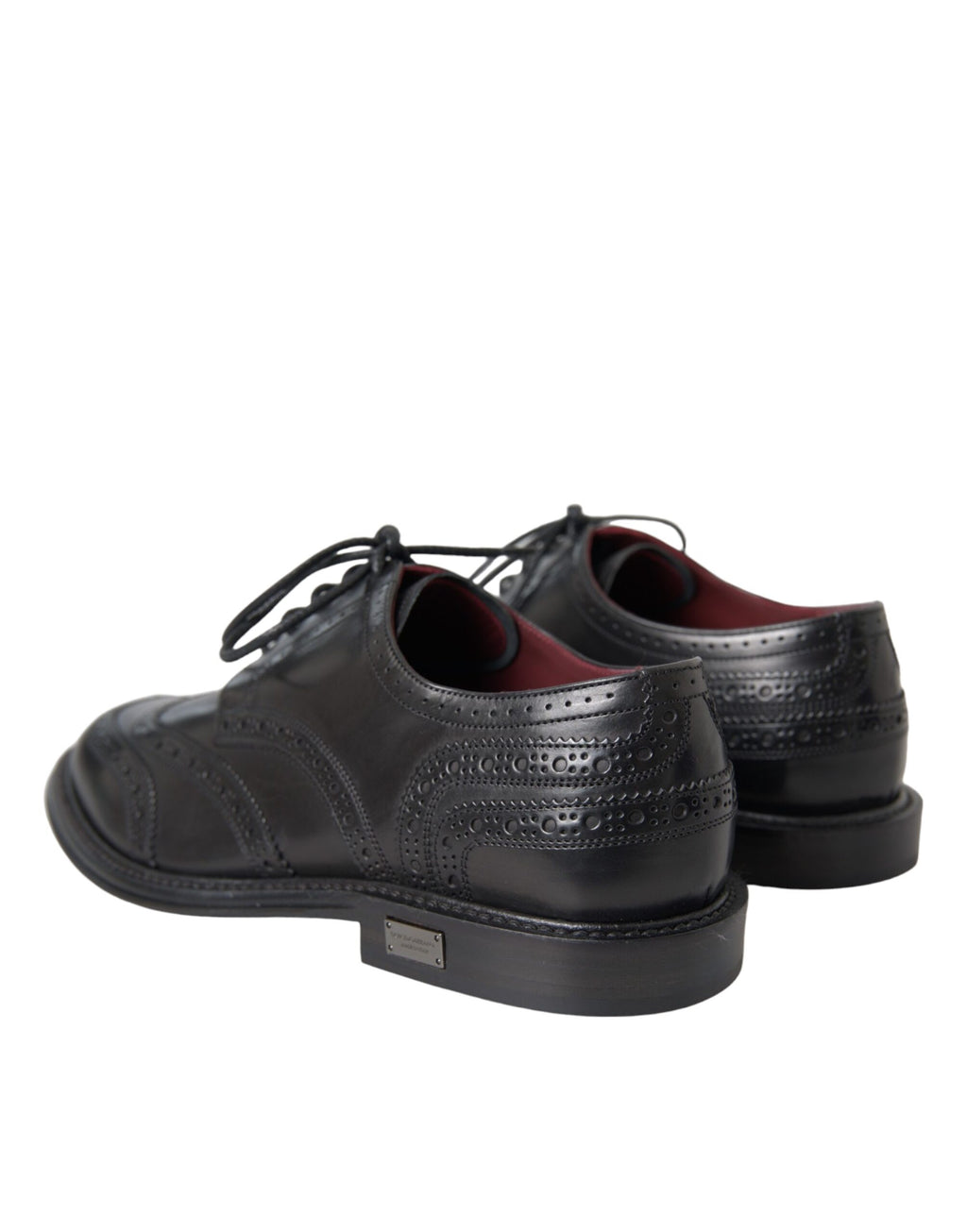 Dolce &amp; Gabbana – Oxford-Schuhe aus schwarzem Leder mit Flügelkappe für formelle Herren