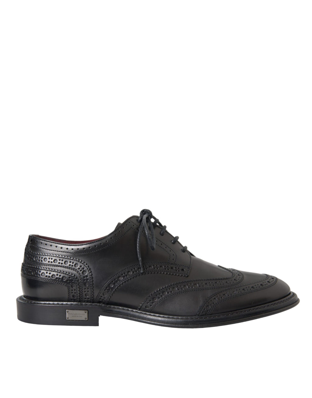 Dolce &amp; Gabbana – Oxford-Schuhe aus schwarzem Leder mit Flügelkappe für formelle Herren
