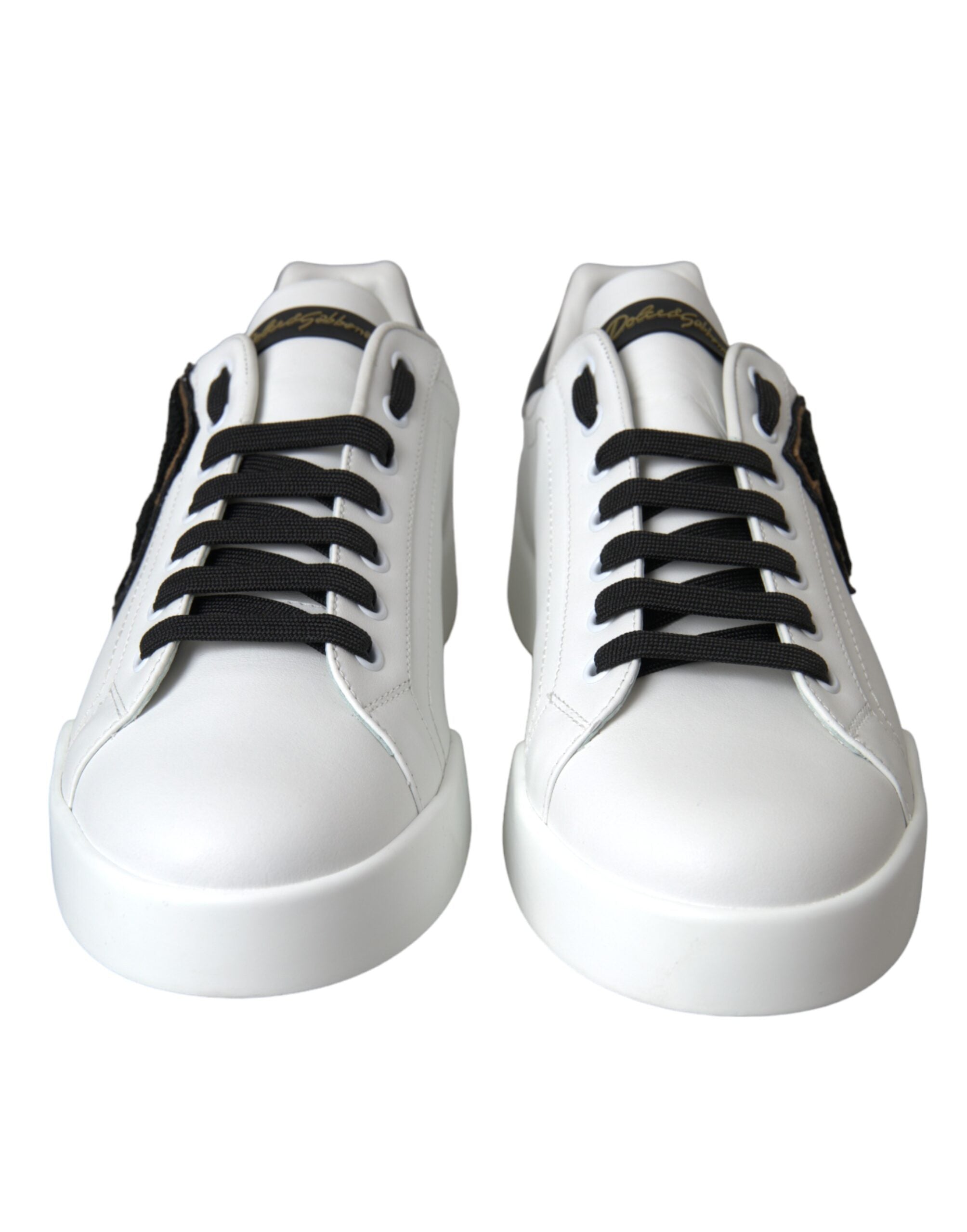 Baskets basses décontractées en cuir blanc Dolce &amp; Gabbana avec logo DG