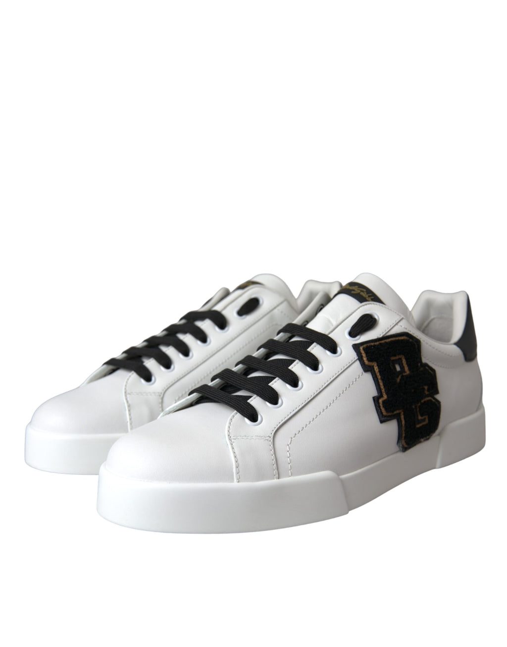 Baskets basses décontractées en cuir blanc Dolce &amp; Gabbana avec logo DG