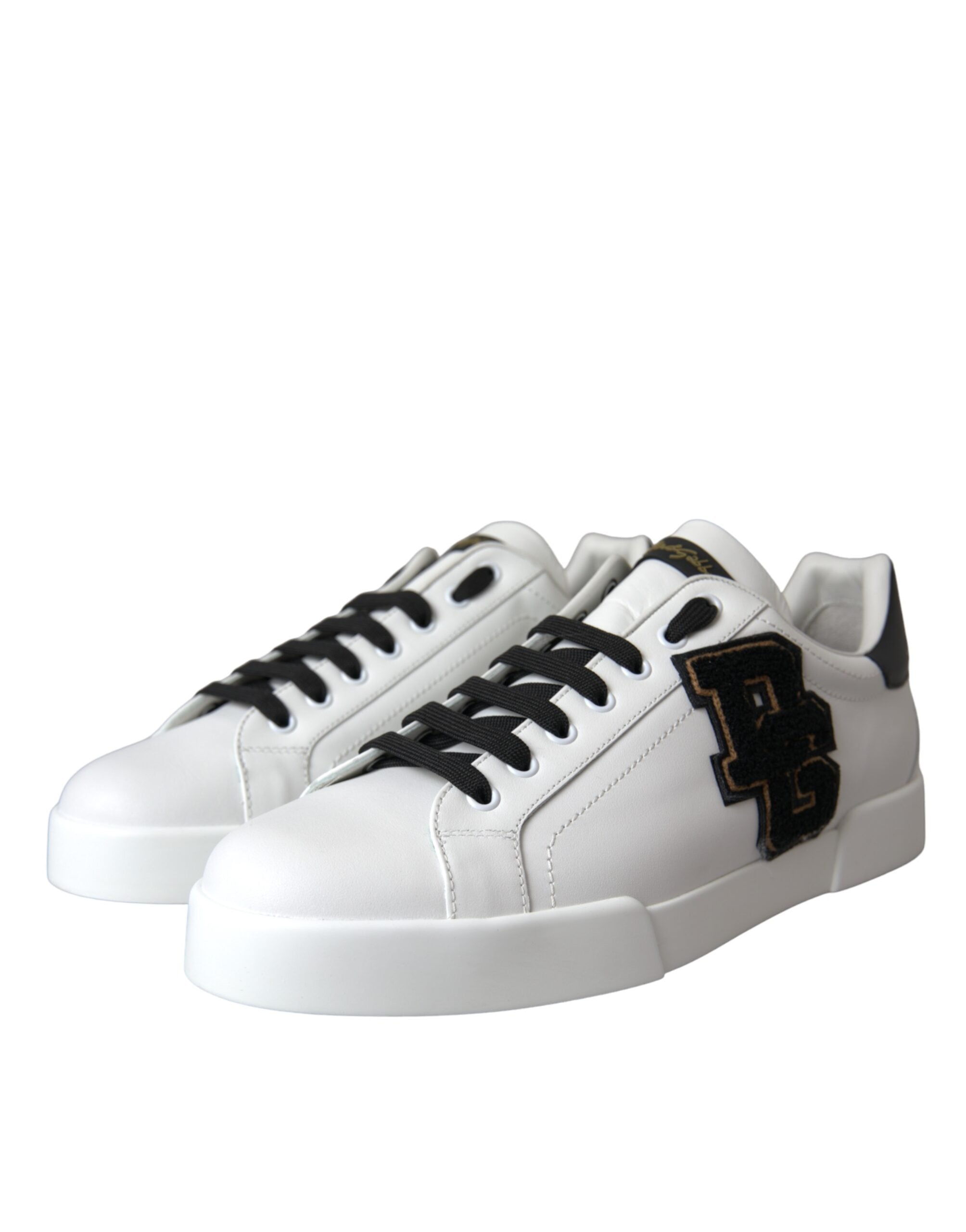 Baskets basses décontractées en cuir blanc Dolce &amp; Gabbana avec logo DG
