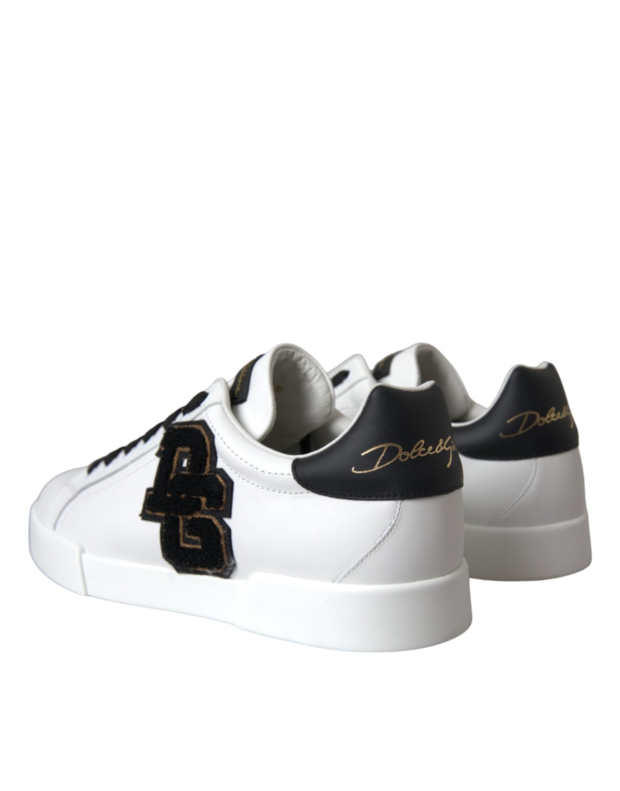Baskets basses décontractées en cuir blanc Dolce &amp; Gabbana avec logo DG