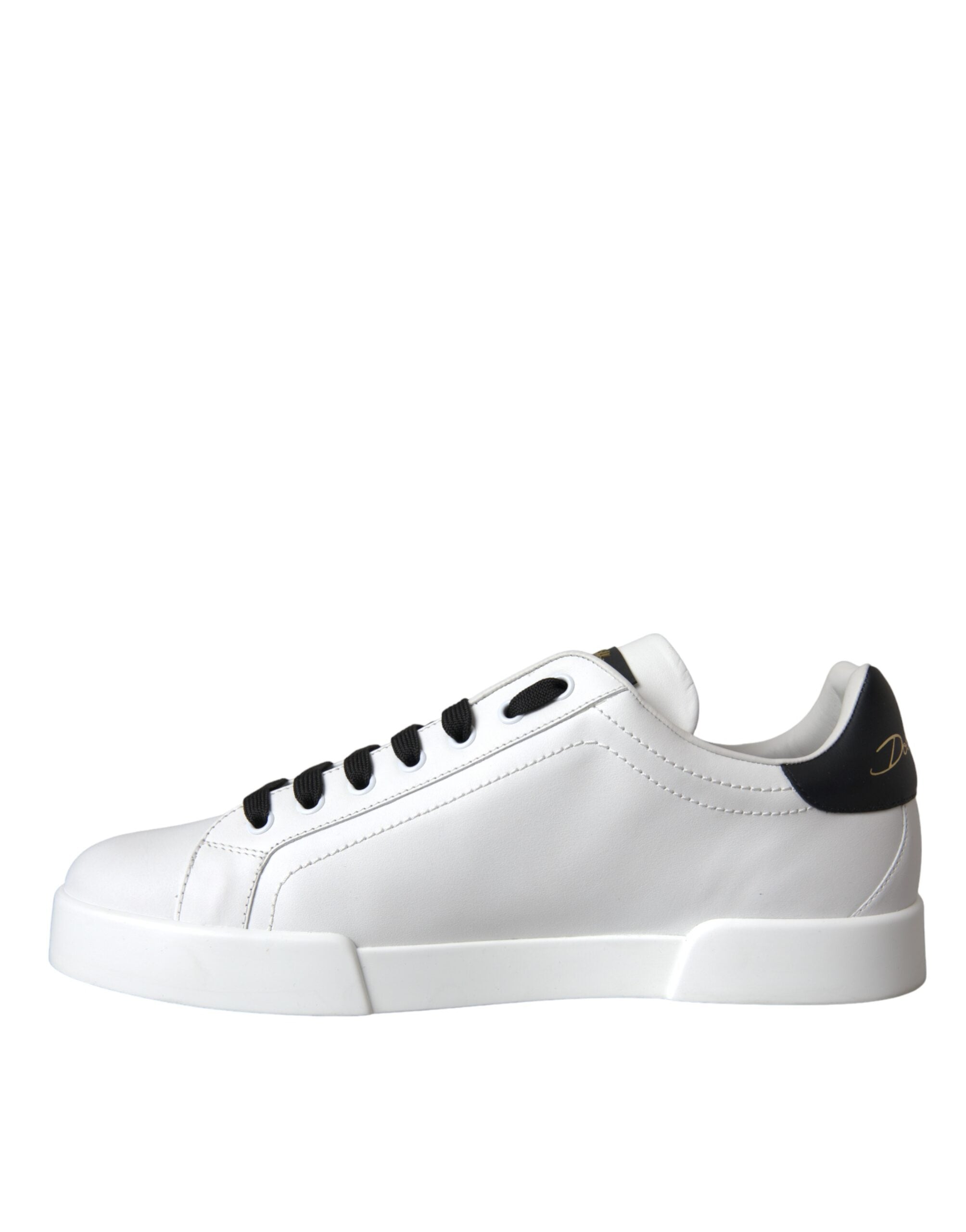 Baskets basses décontractées en cuir blanc Dolce &amp; Gabbana avec logo DG