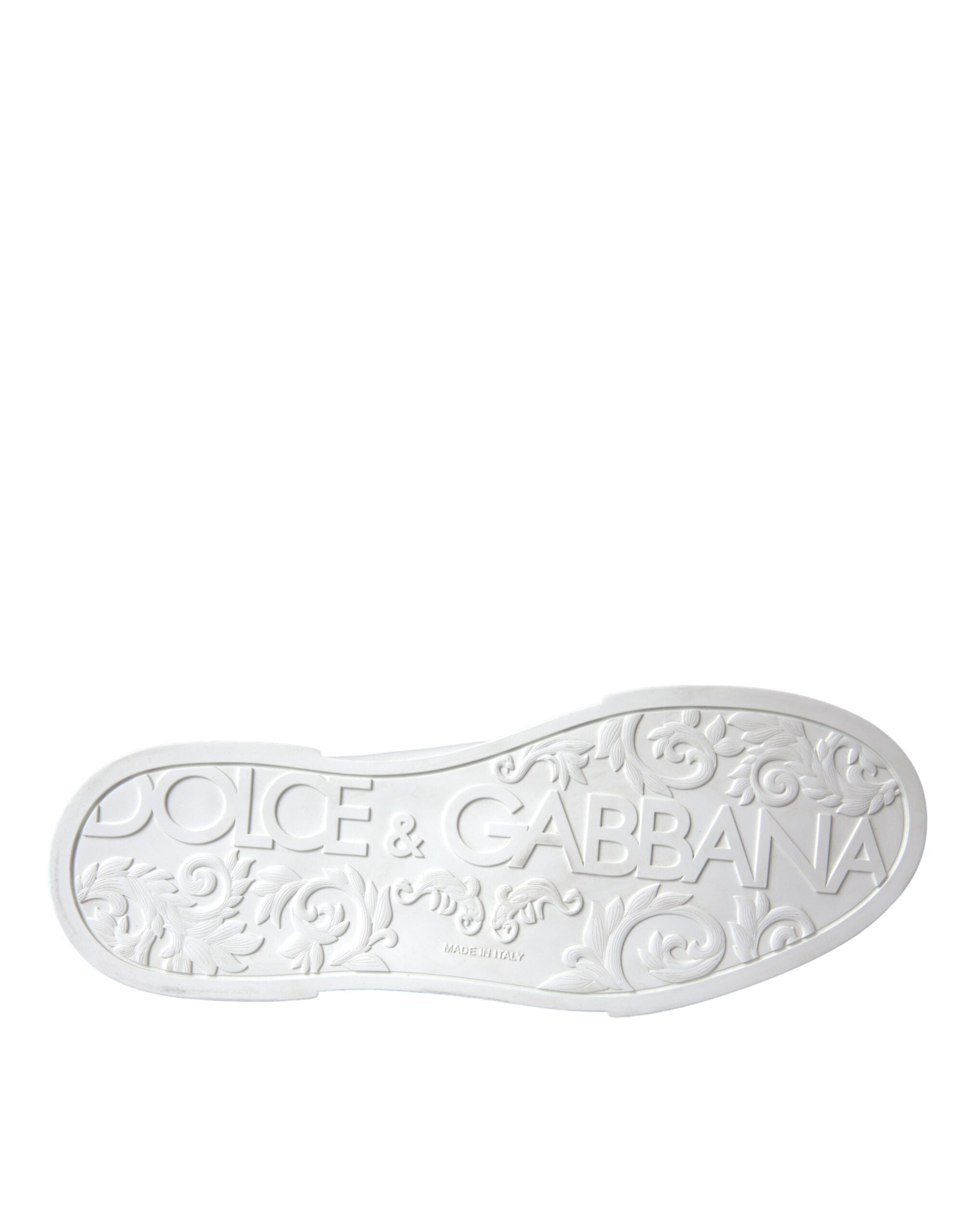 Baskets basses décontractées en cuir blanc Dolce &amp; Gabbana avec logo DG