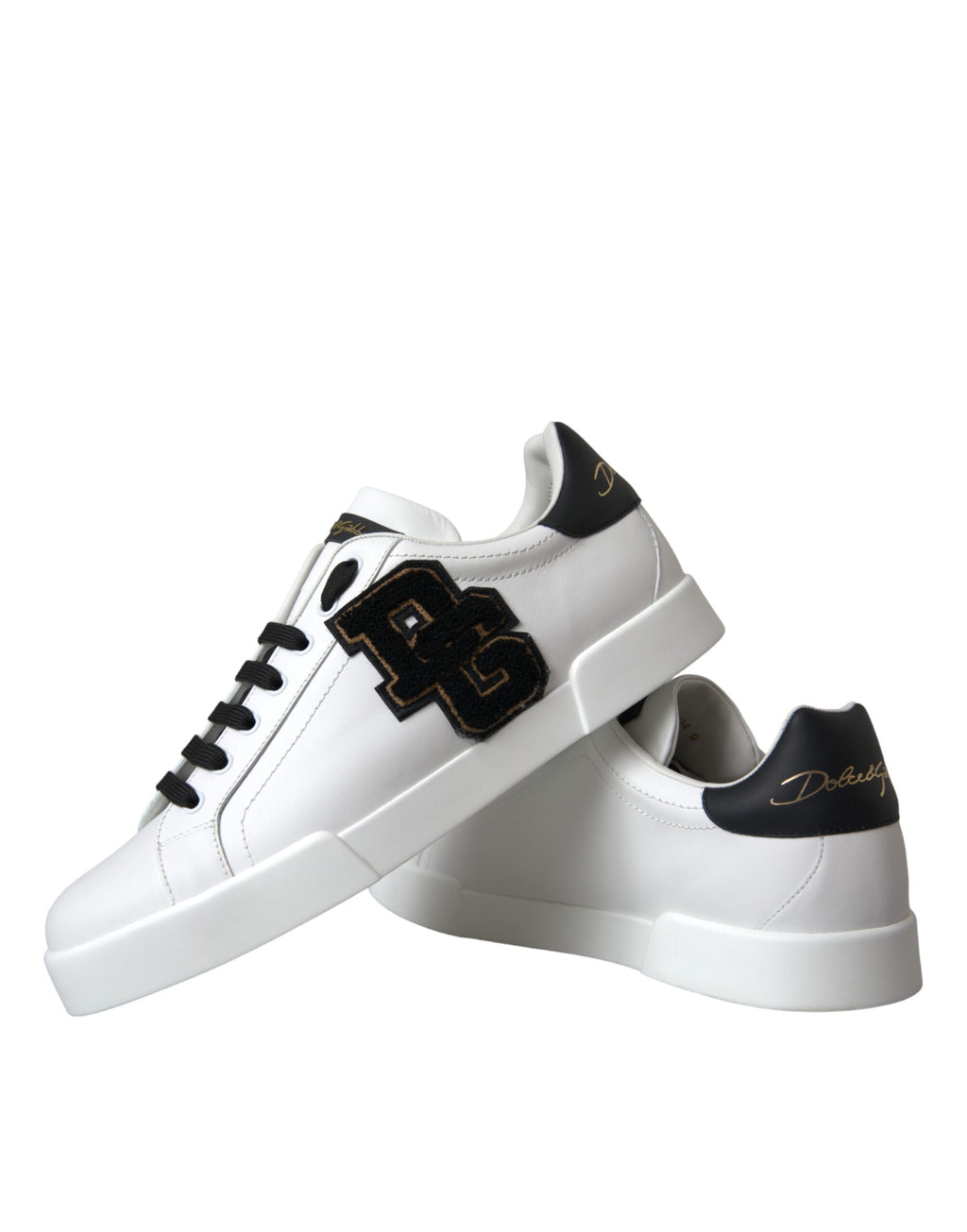 Baskets basses décontractées en cuir blanc Dolce &amp; Gabbana avec logo DG