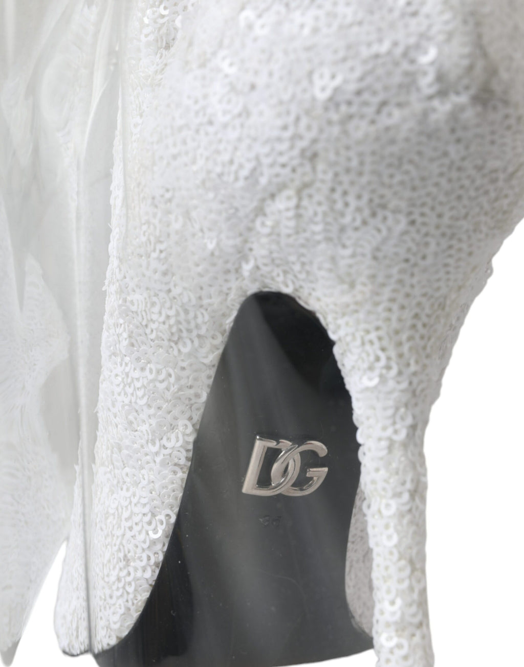 Dolce &amp; Gabbana Weiße Heels Stiletto Kniehohe Stiefel Schuhe