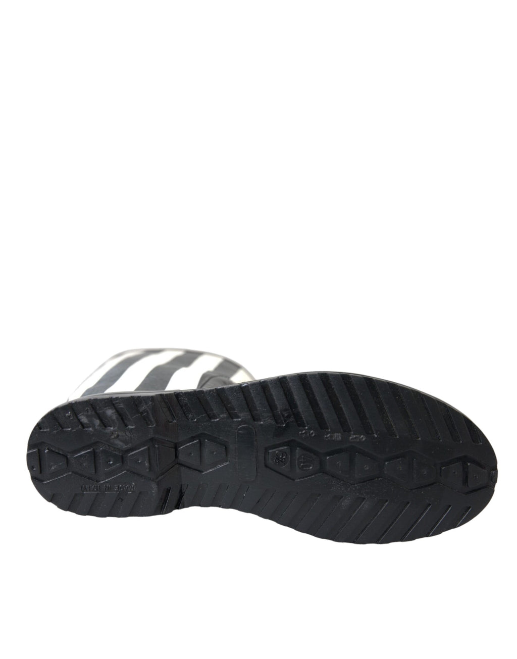 Dolce &amp; Gabbana – Kniehohe, flache Stiefel aus schwarzem Gummi