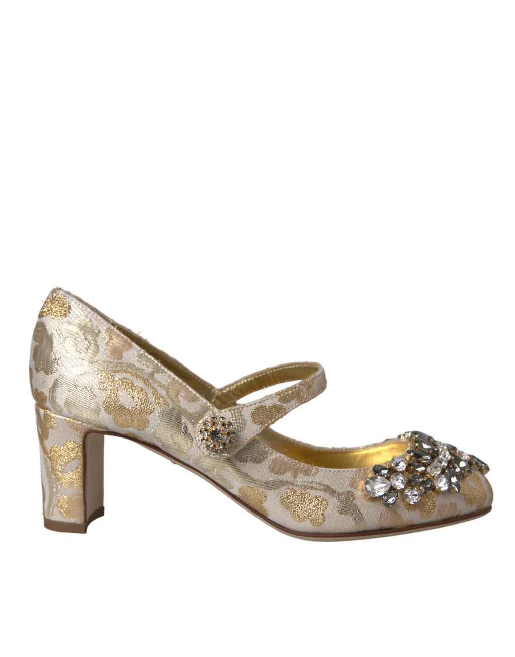 Escarpins Mary Jane Dolce &amp; Gabbana en jacquard doré et cristal