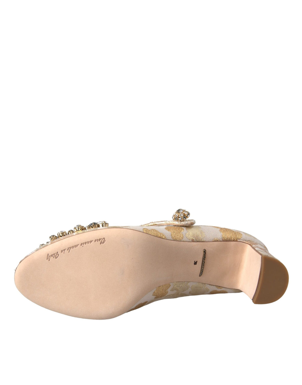 Escarpins Mary Jane Dolce &amp; Gabbana en jacquard doré et cristal