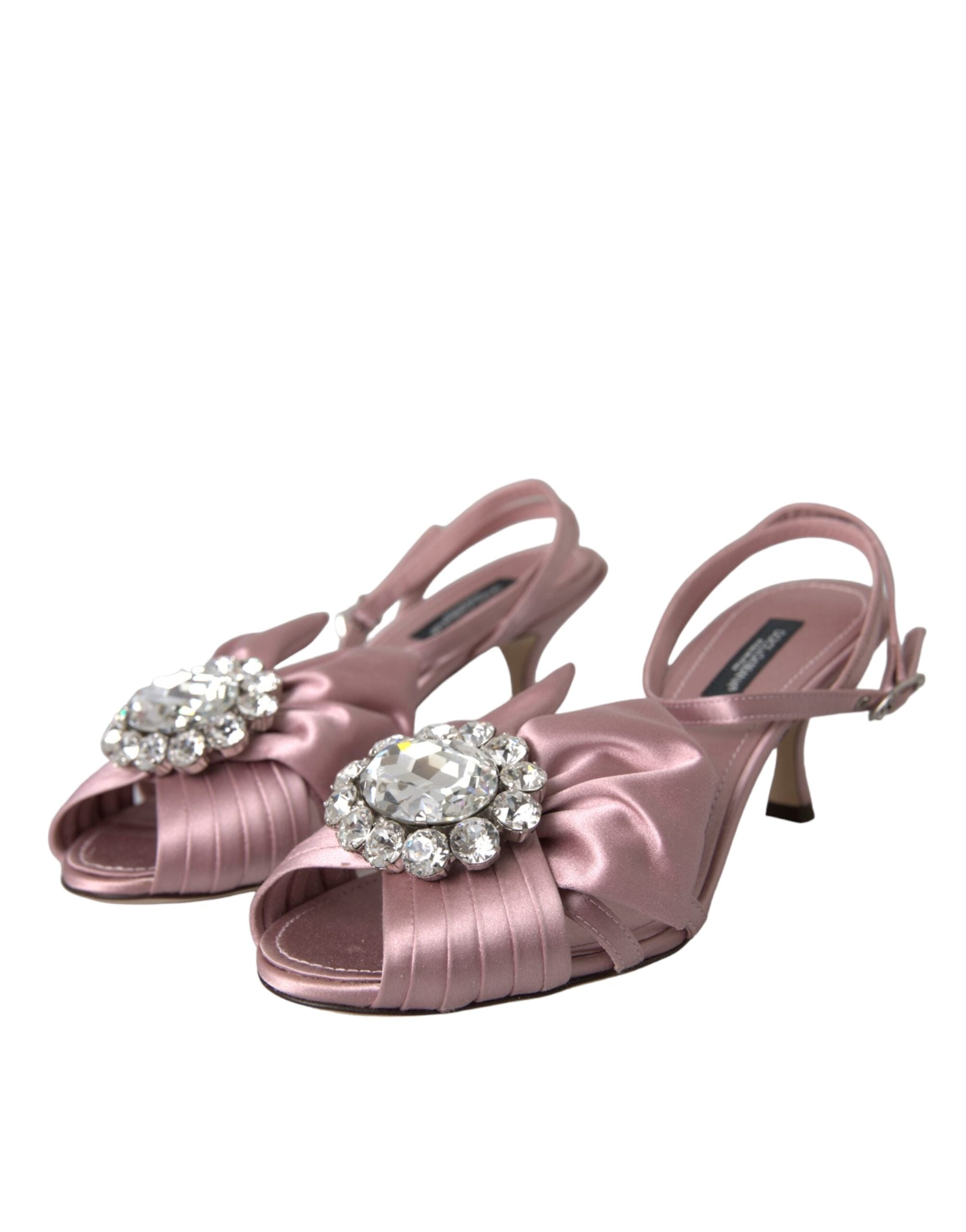 Sandales à talons en cristal roses Keira de Dolce &amp; Gabbana