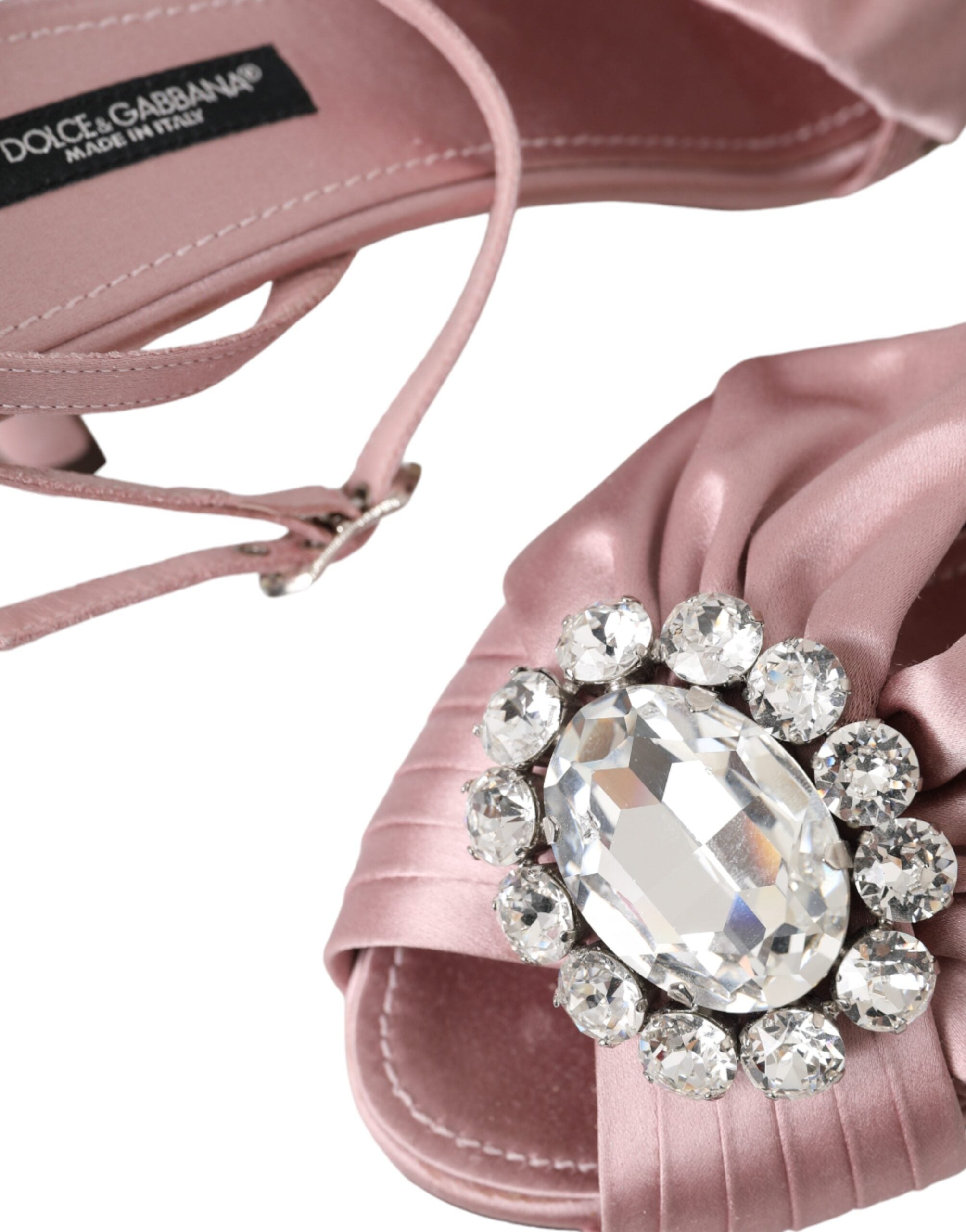 Sandales à talons en cristal roses Keira de Dolce &amp; Gabbana