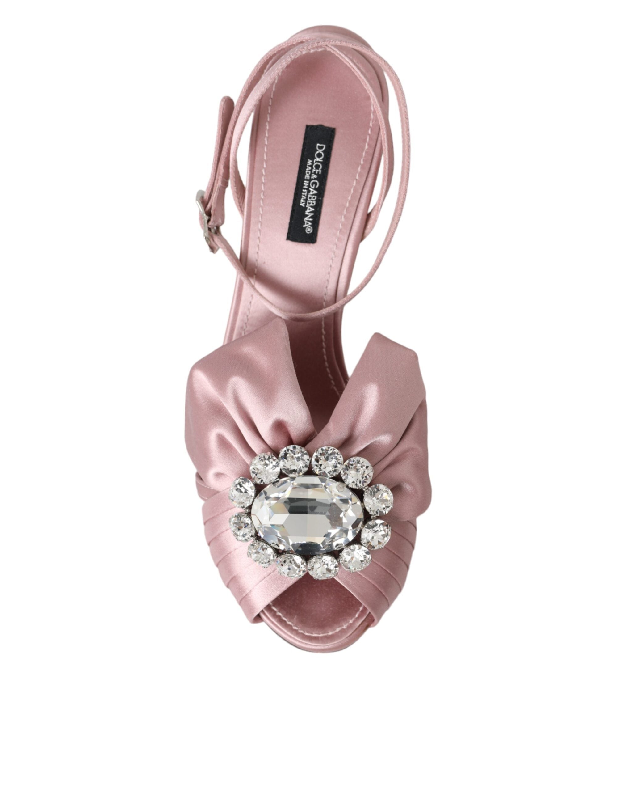 Sandales à talons en cristal roses Keira de Dolce &amp; Gabbana